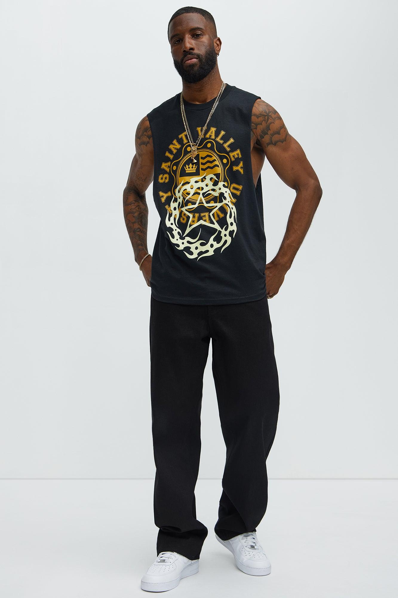 Saint Valley Crest Muscle Tee - Black Male Product Image