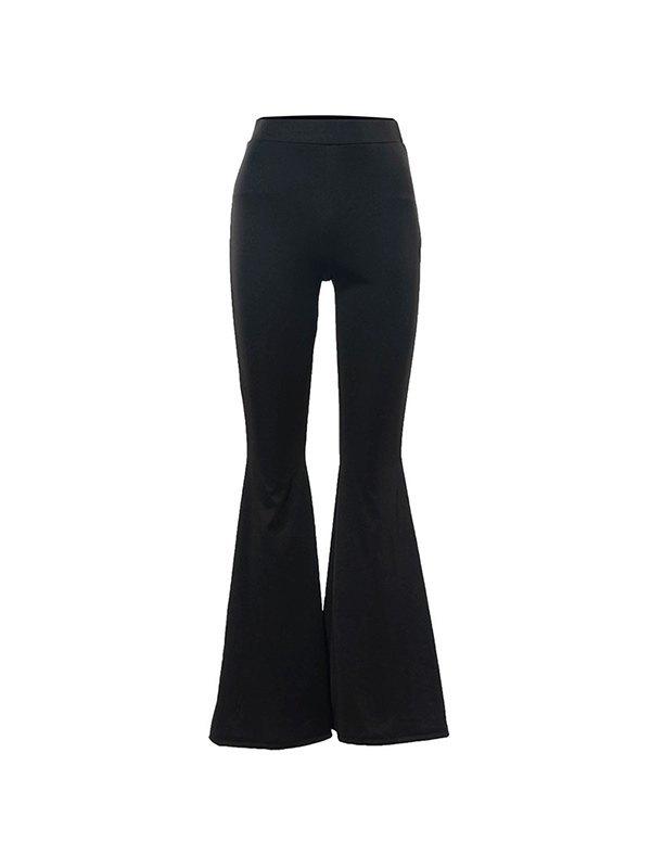 Black Stretch Flare Leg Pants Product Image