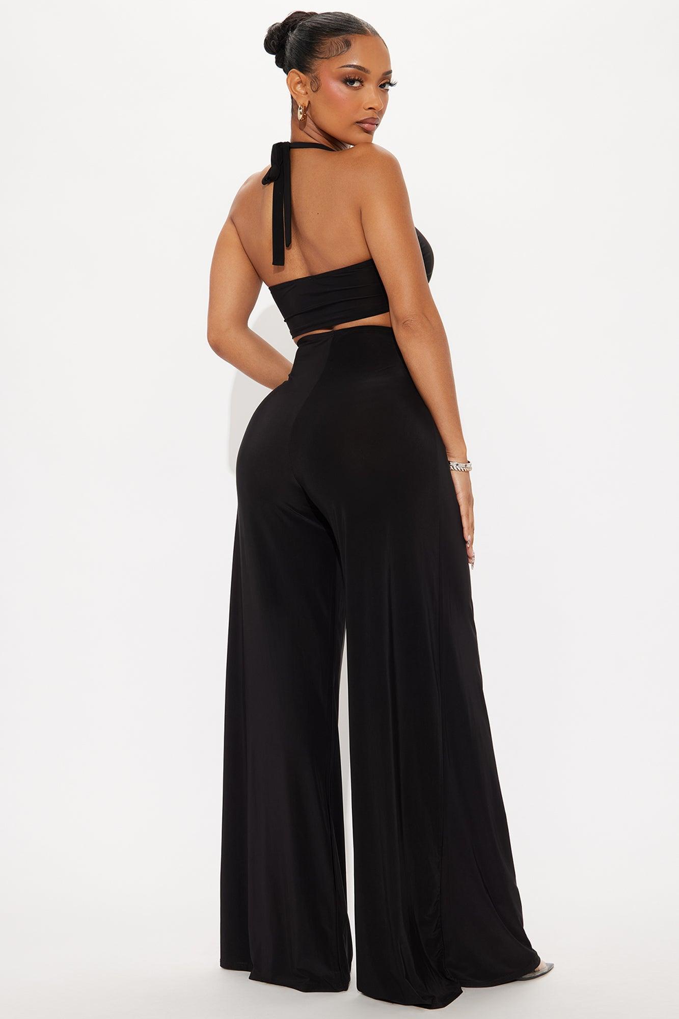 Maisy Wide Leg Pant Set - Black Product Image