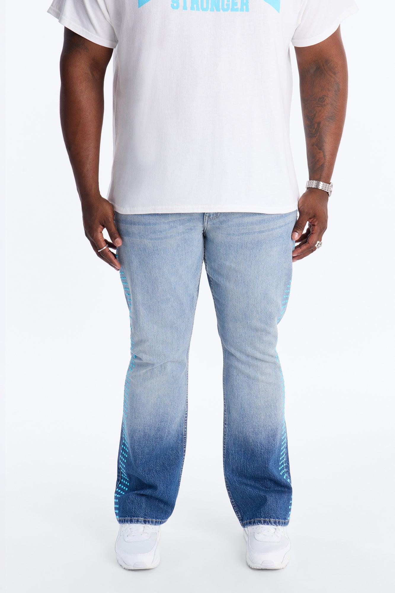 Stacked Slim Flare Pearl Strike Jeans - Light Blue Wash Male Product Image