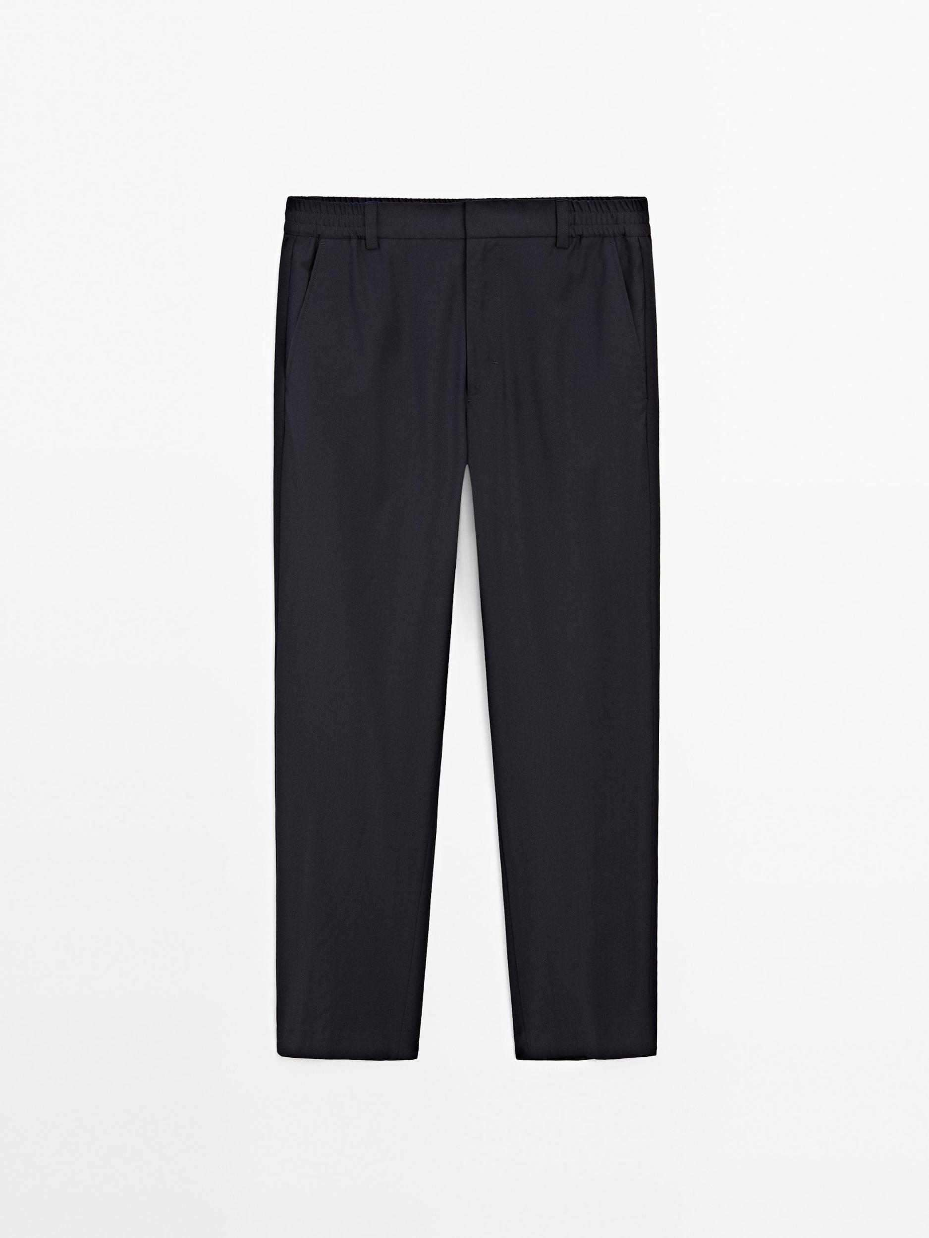 Wool blend jogger fit trousers Product Image