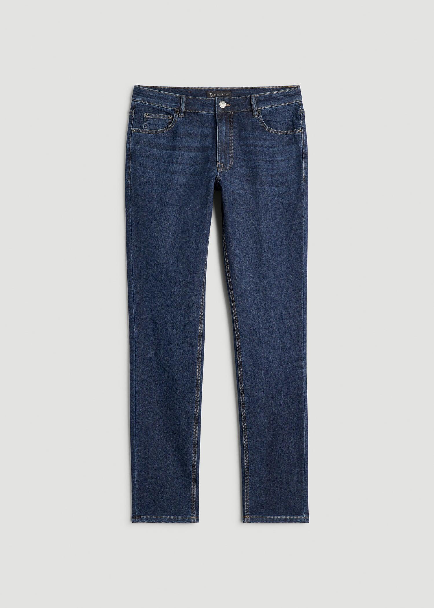 Carman TAPERED Fleeced Jeans for Tall Men in Colorado Blue Wash Male Product Image
