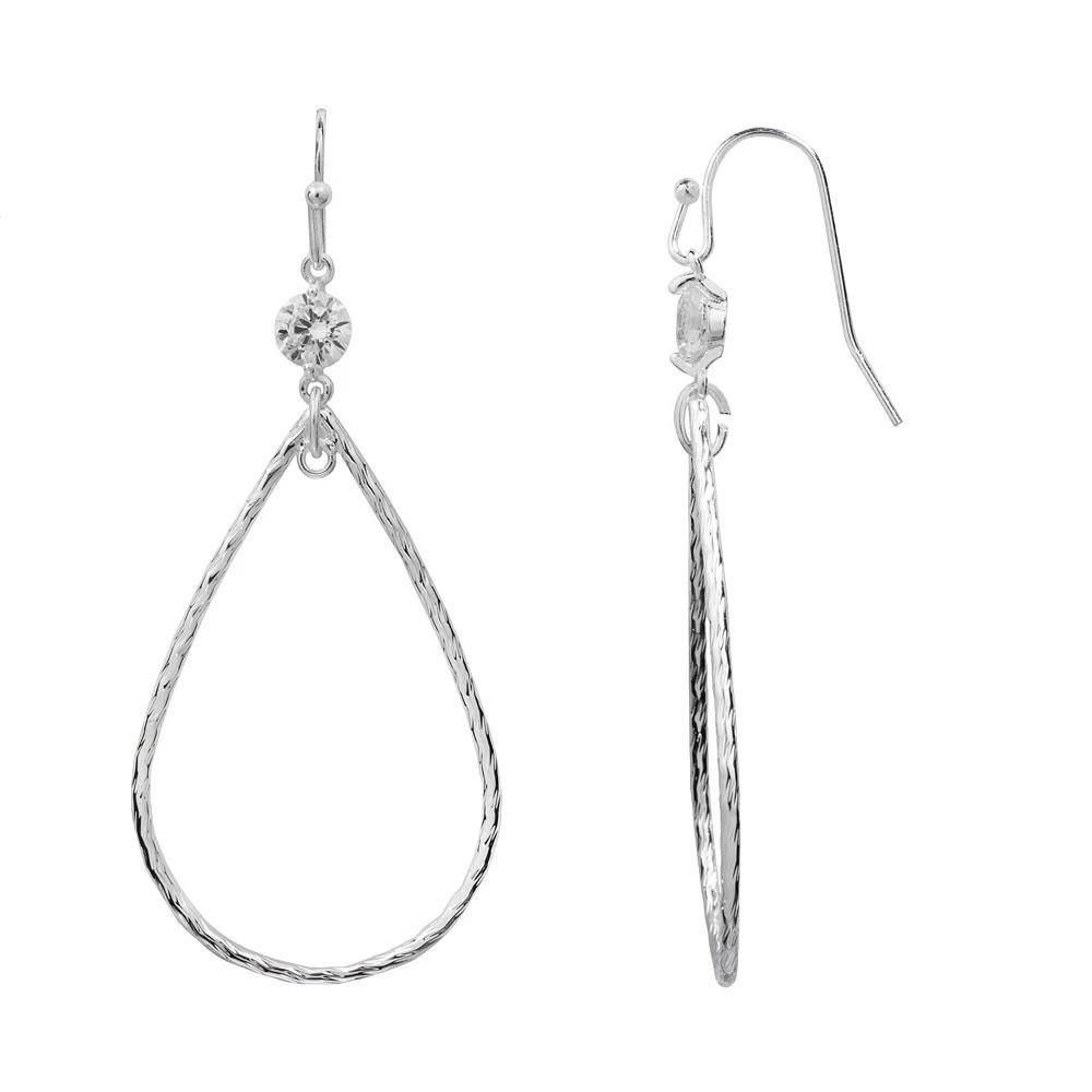 LC Lauren Conrad Silver Tone Teardrop Earrings, Women's Product Image