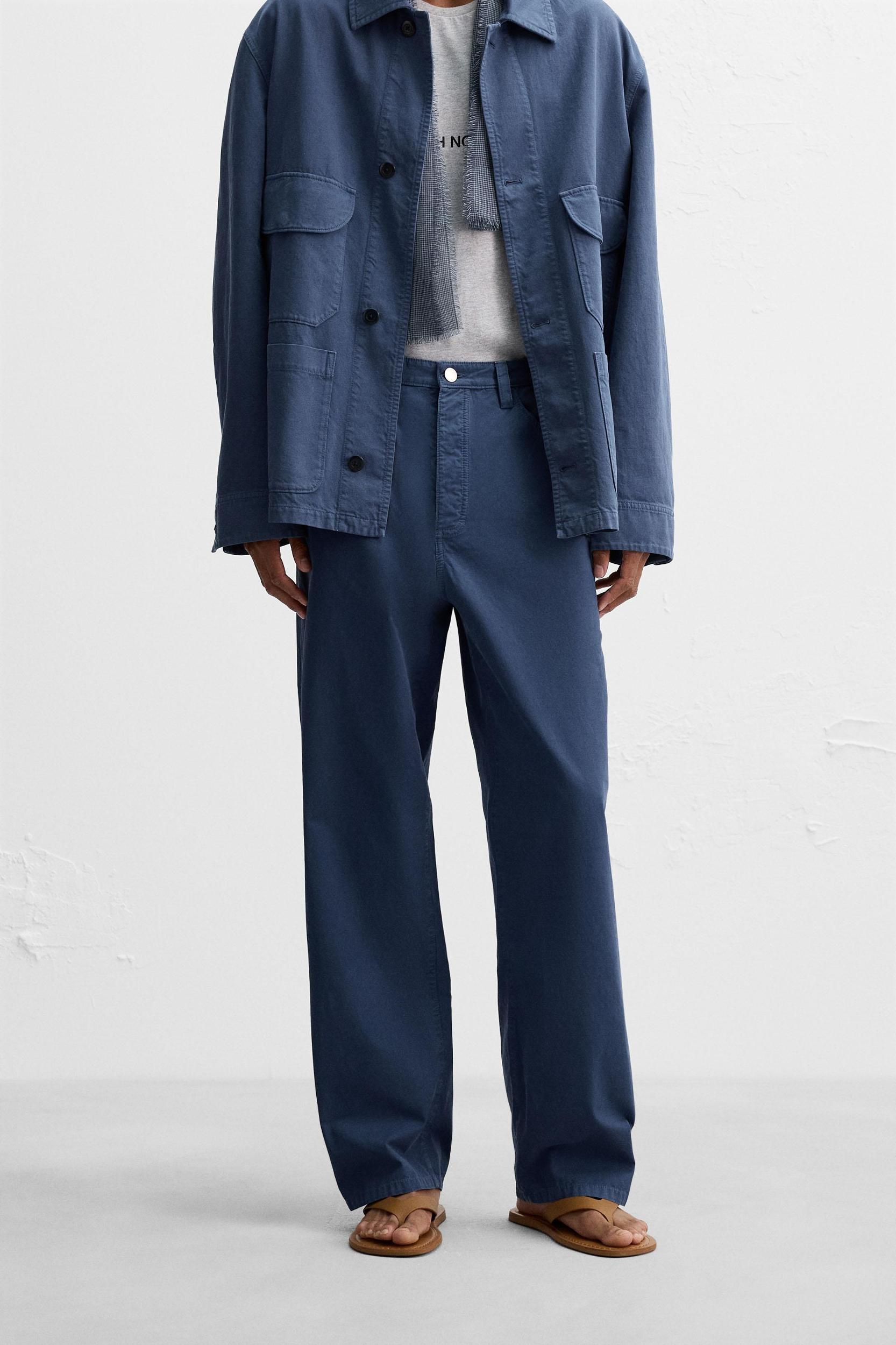 WASHED STRAIGHT FIT PANTS Product Image