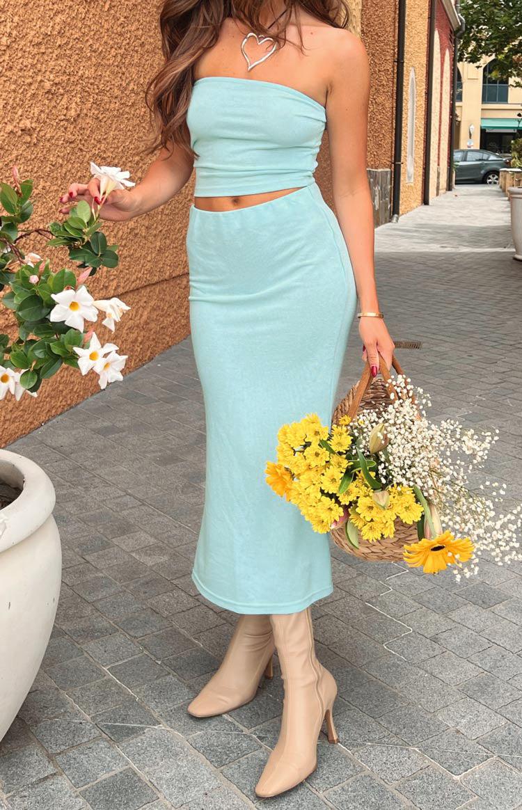 Liv Blue Knit Midi Skirt Baby Product Image