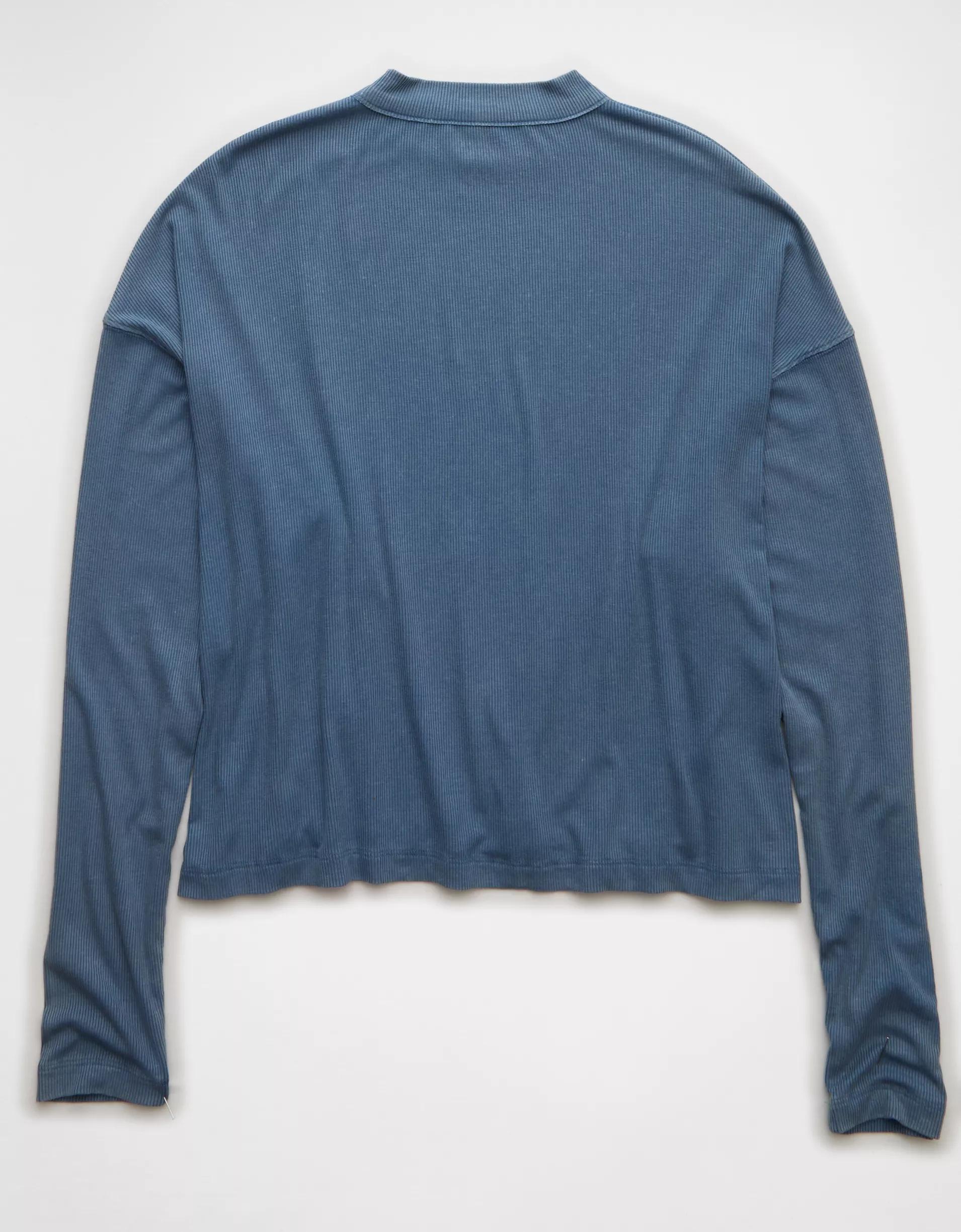AE Soft & Sexy Long Sleeve Mockneck T-Shirt Product Image
