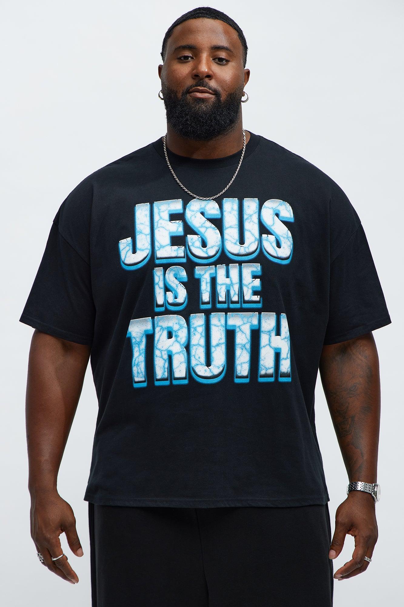 Jesus Is The Truth Oversized Short Sleeve Tee - Black Male Product Image
