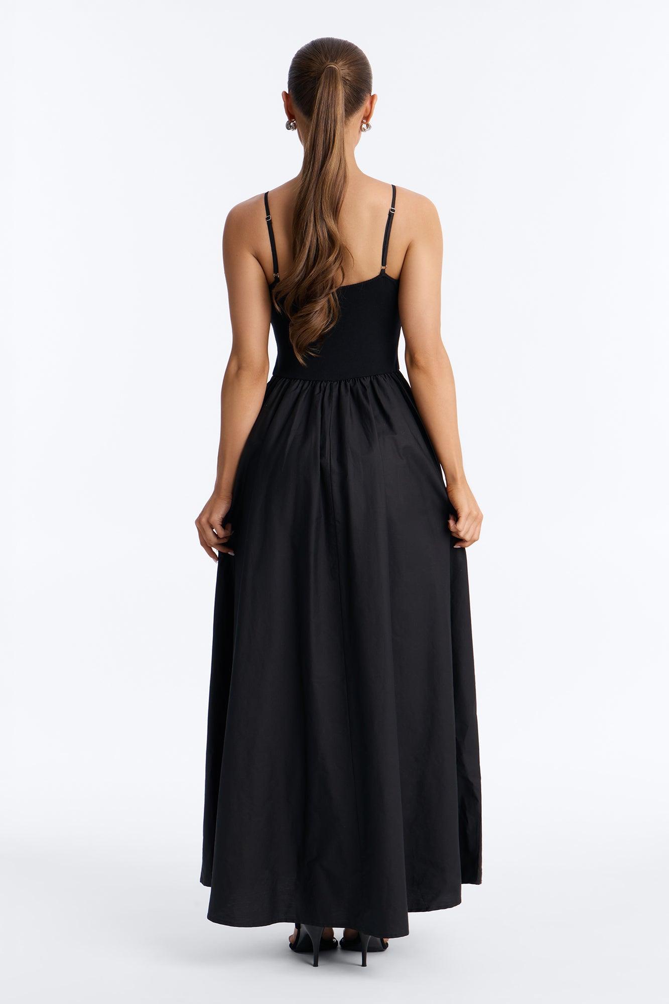 Amelia Crochet Maxi Dress - Black/White Female Product Image
