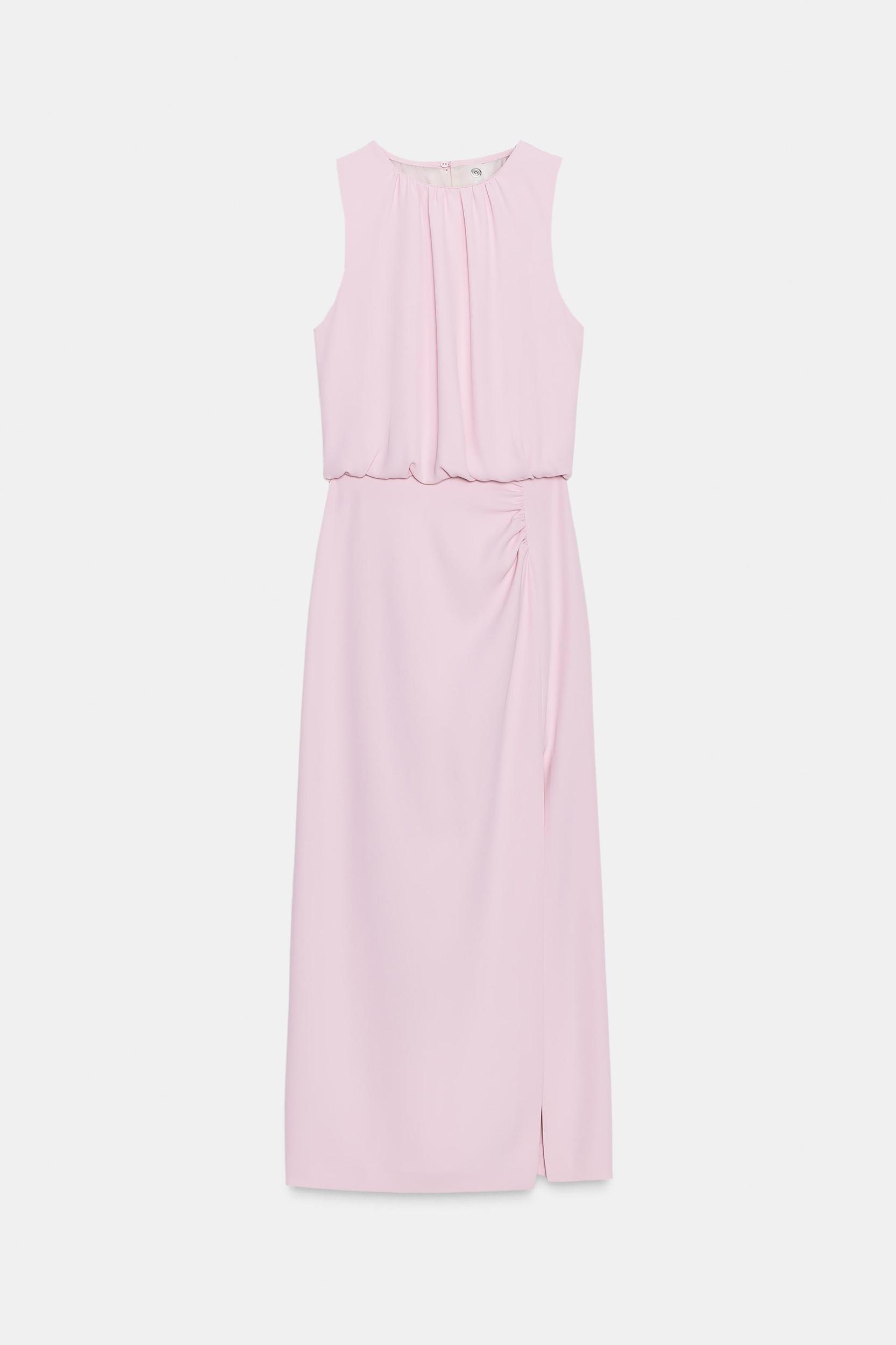 RUCHED WAIST MIDI DRESS Product Image
