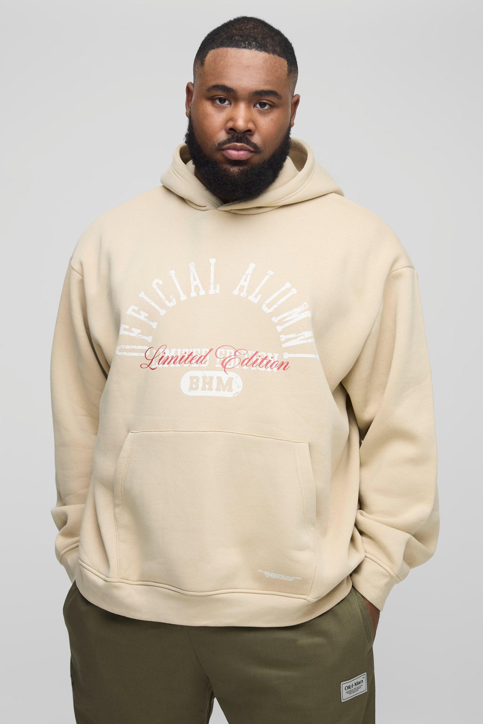 330GSM Plus Oversized Official Printed Hooded | boohooMAN USA Product Image