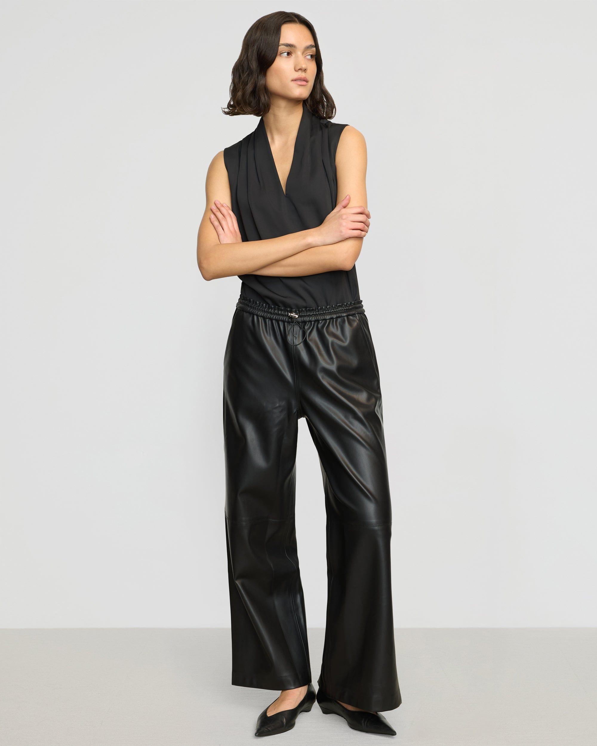Lianne Drawstring Vegan Leather Pant Product Image