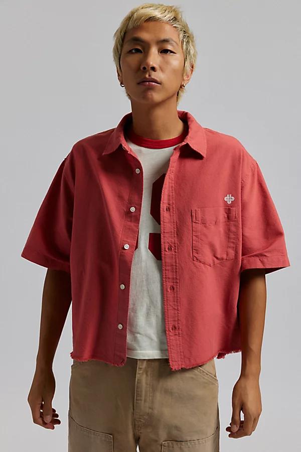 Urban Outfitters UO Solid Cutoff Oxford Shirt Top Mens at Urban Outfitters Product Image