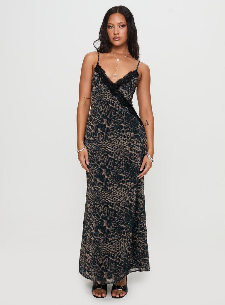 Rosalba Maxi Dress Leopard Product Image