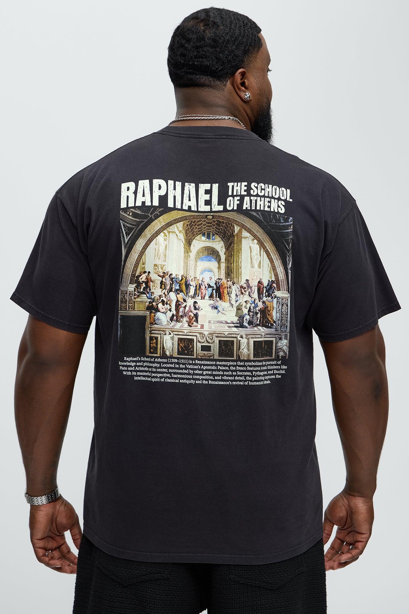 Raphael The School Of Athens Oversized Short Sleeve Tee - Black Male Product Image