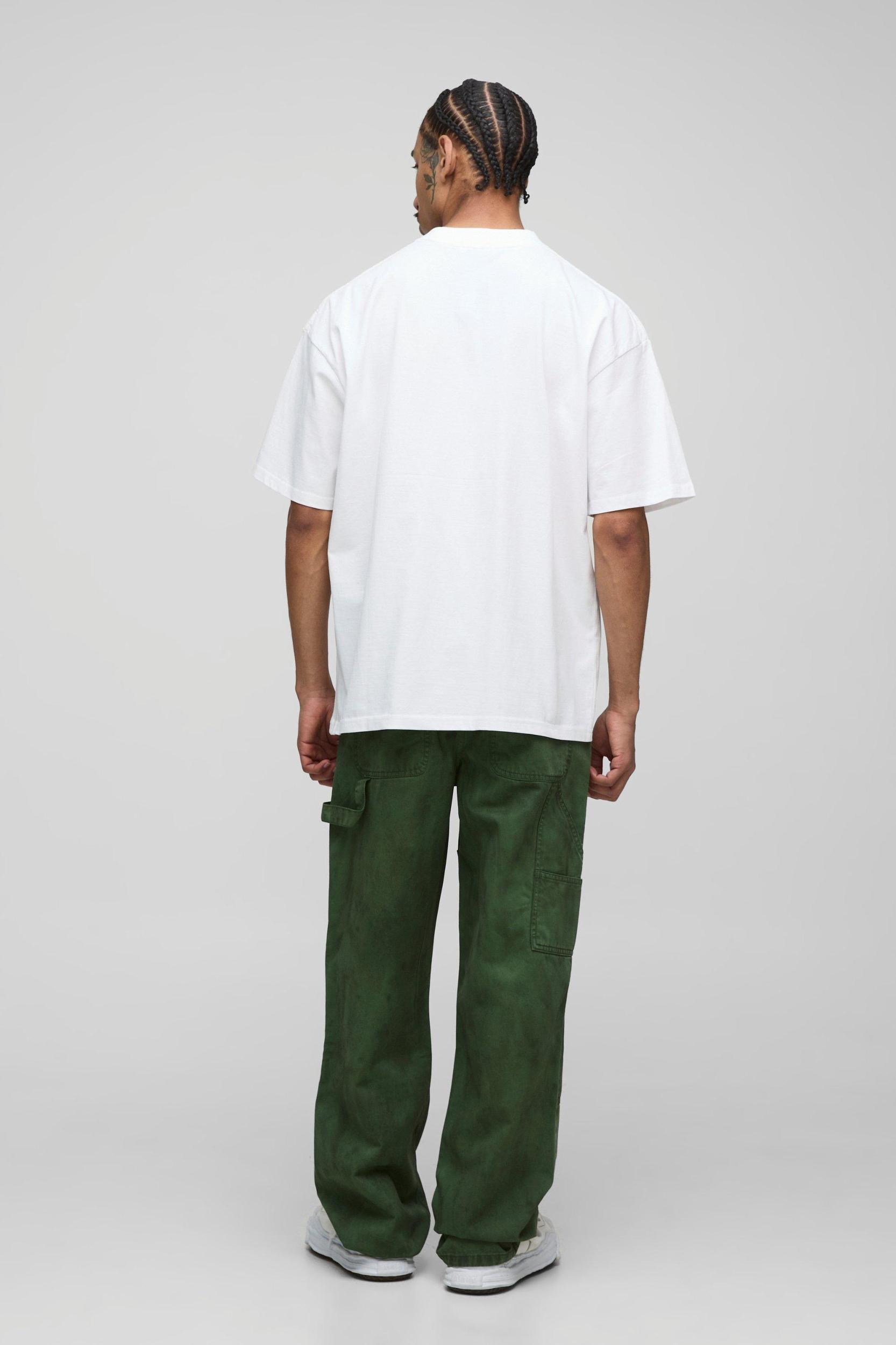 Relaxed Fit Vintage Overdye Carpenter Trousers | boohooMAN USA Product Image