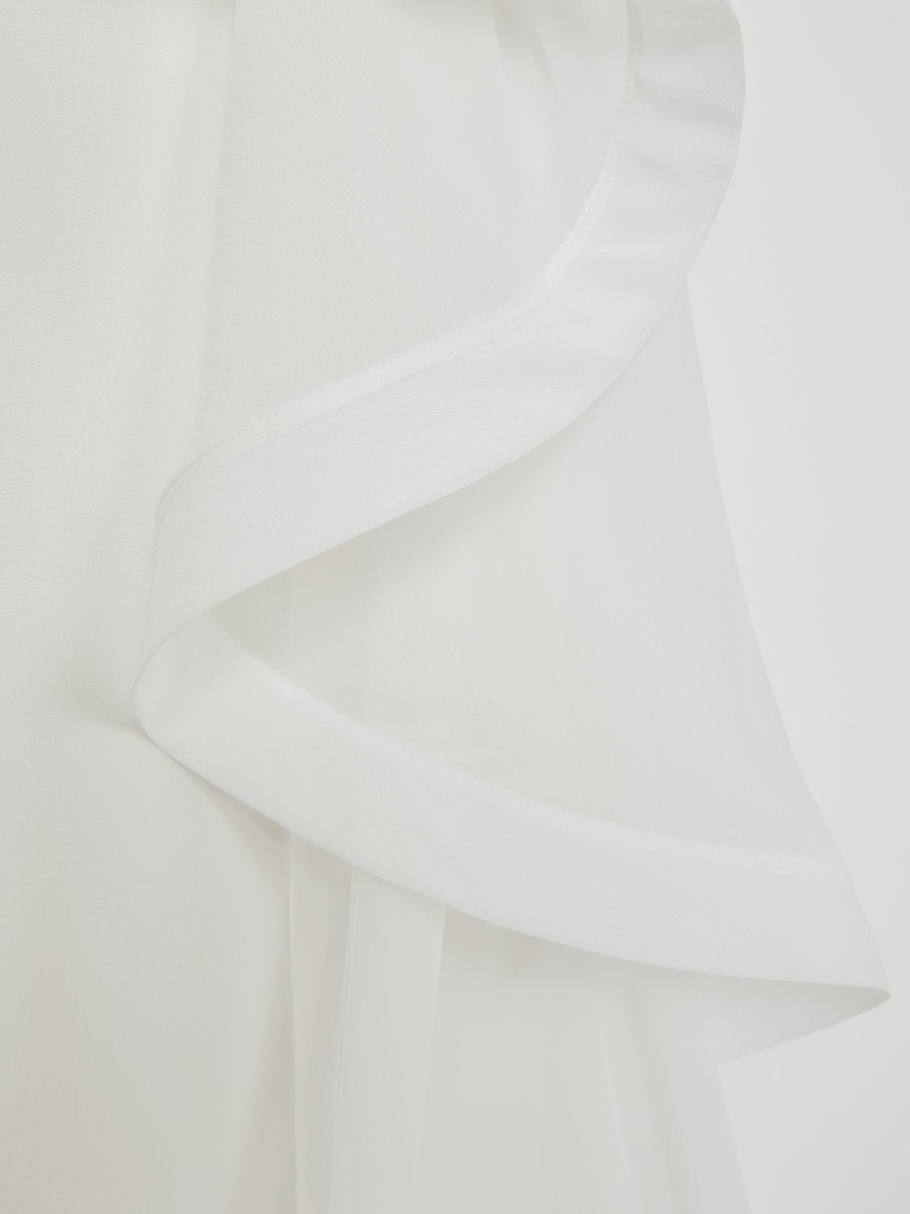 Silk Ruffle Bandeau Wide-Leg Jumpsuit in Ivory Product Image