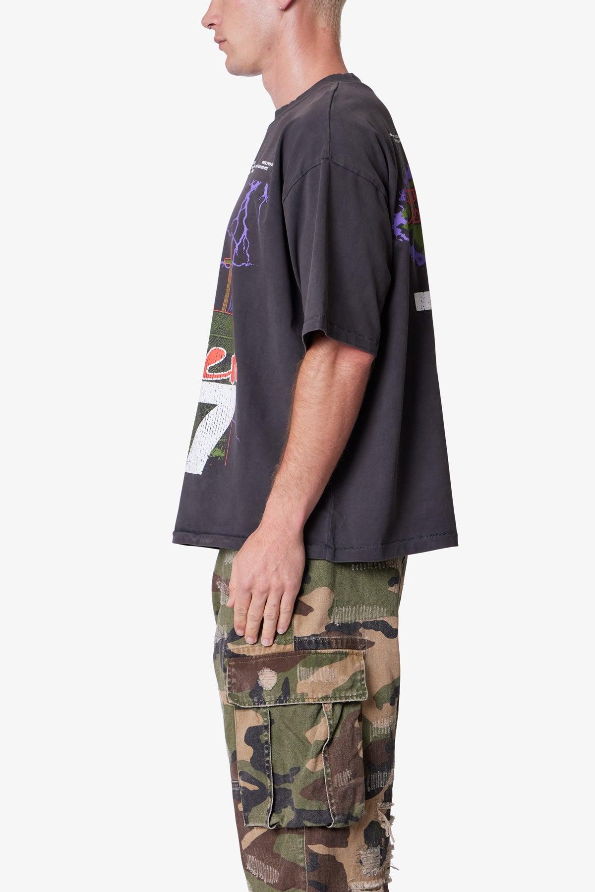 Snake 747 Printed Tee - Washed Black Product Image