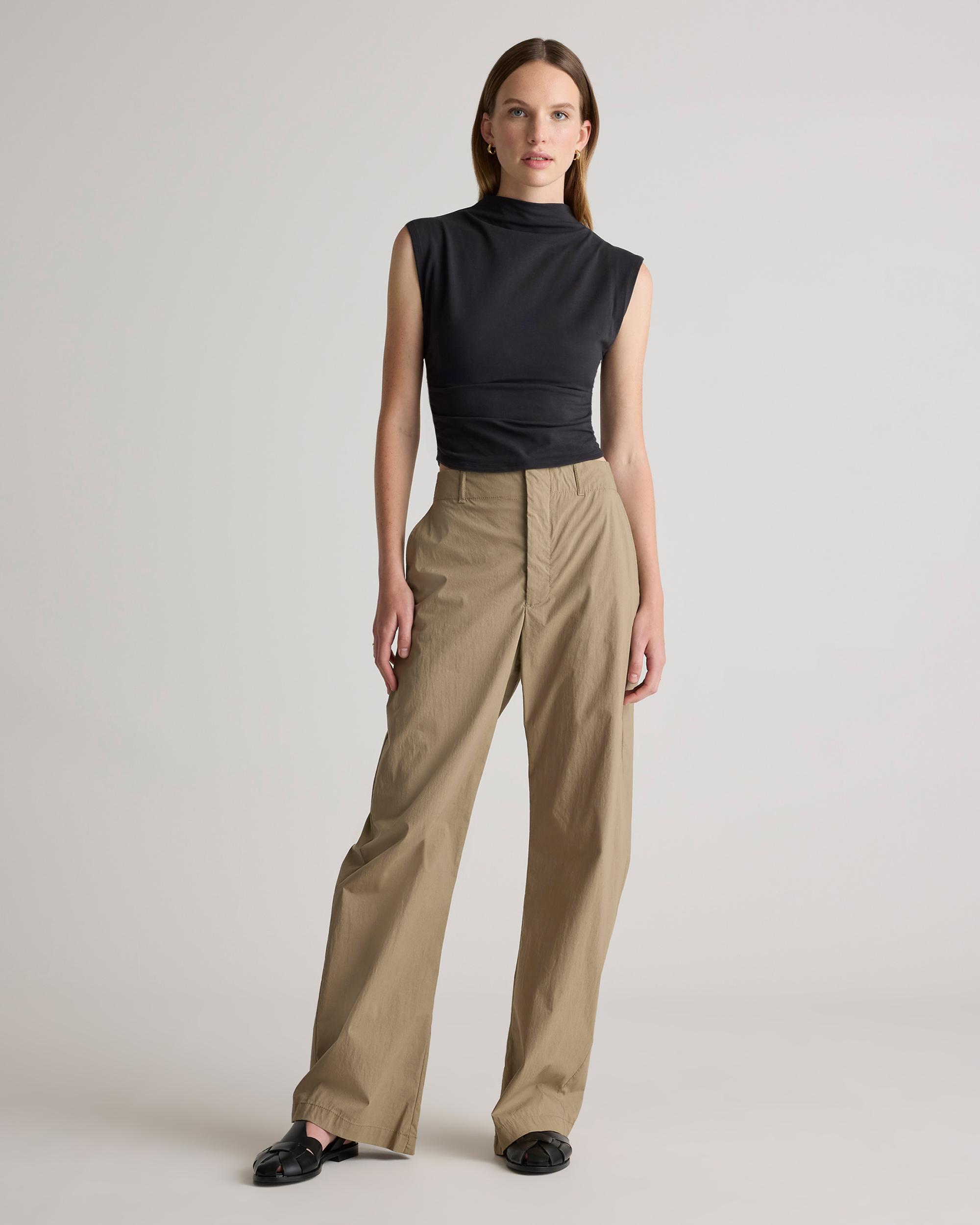 Quince | Women's Stretch Cotton Jersey Sleeveless Mock Neck Top Size XL, Organic Cotton Product Image