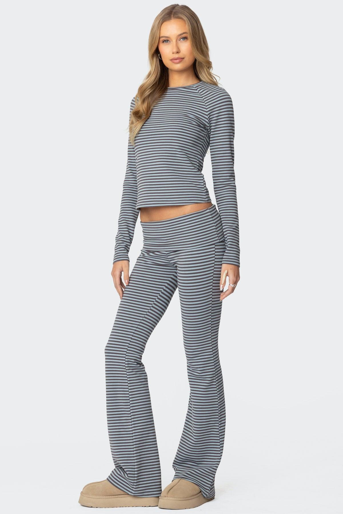 Kaeli Stripey Flared Leggings Product Image