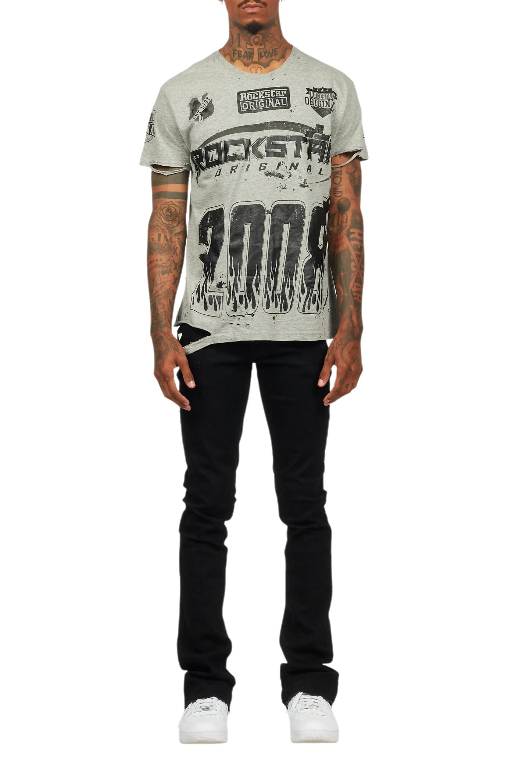 Dag Black Stacked Flare Jean Male Product Image