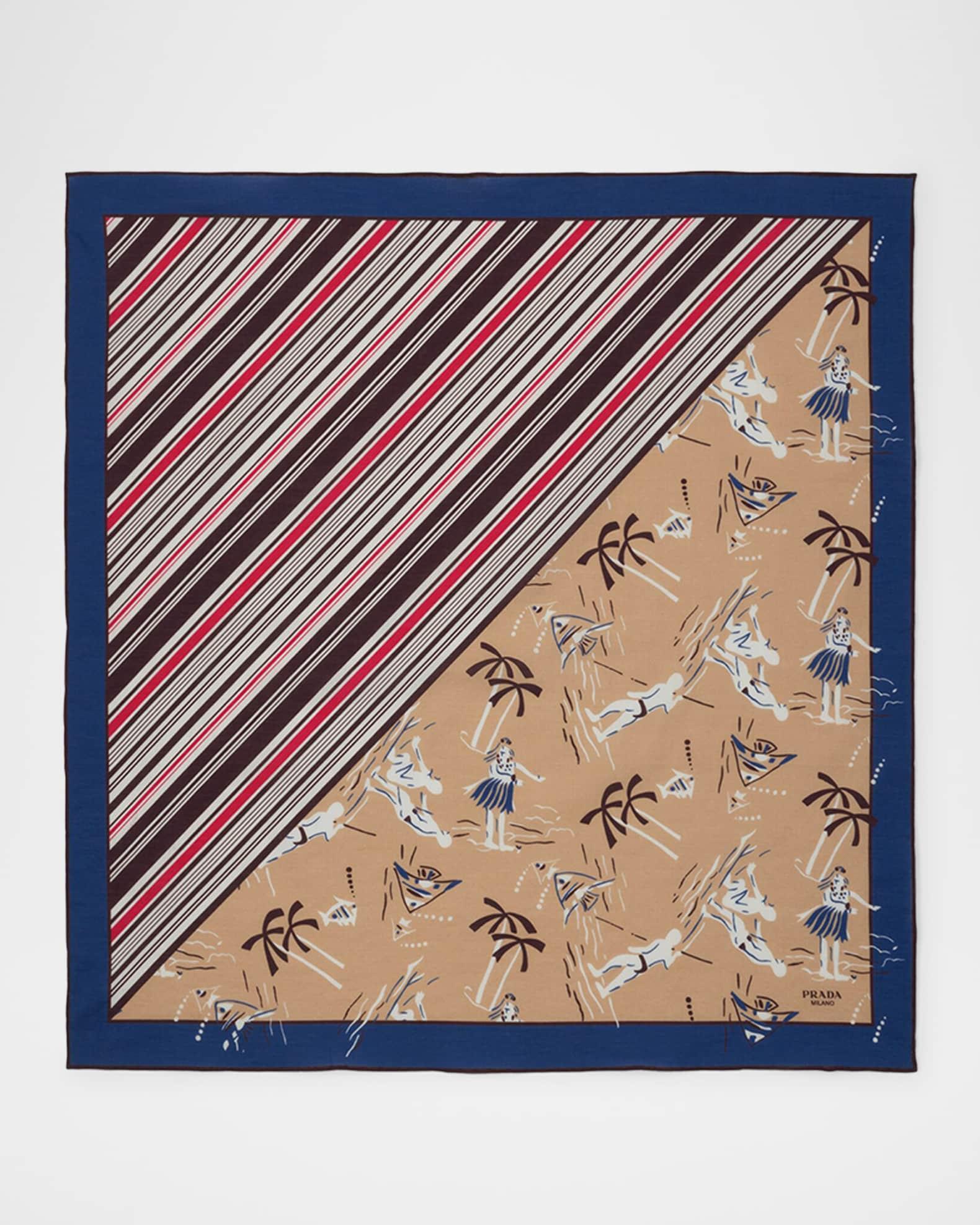 Double-Match Printed Cotton Twill Scarf Product Image