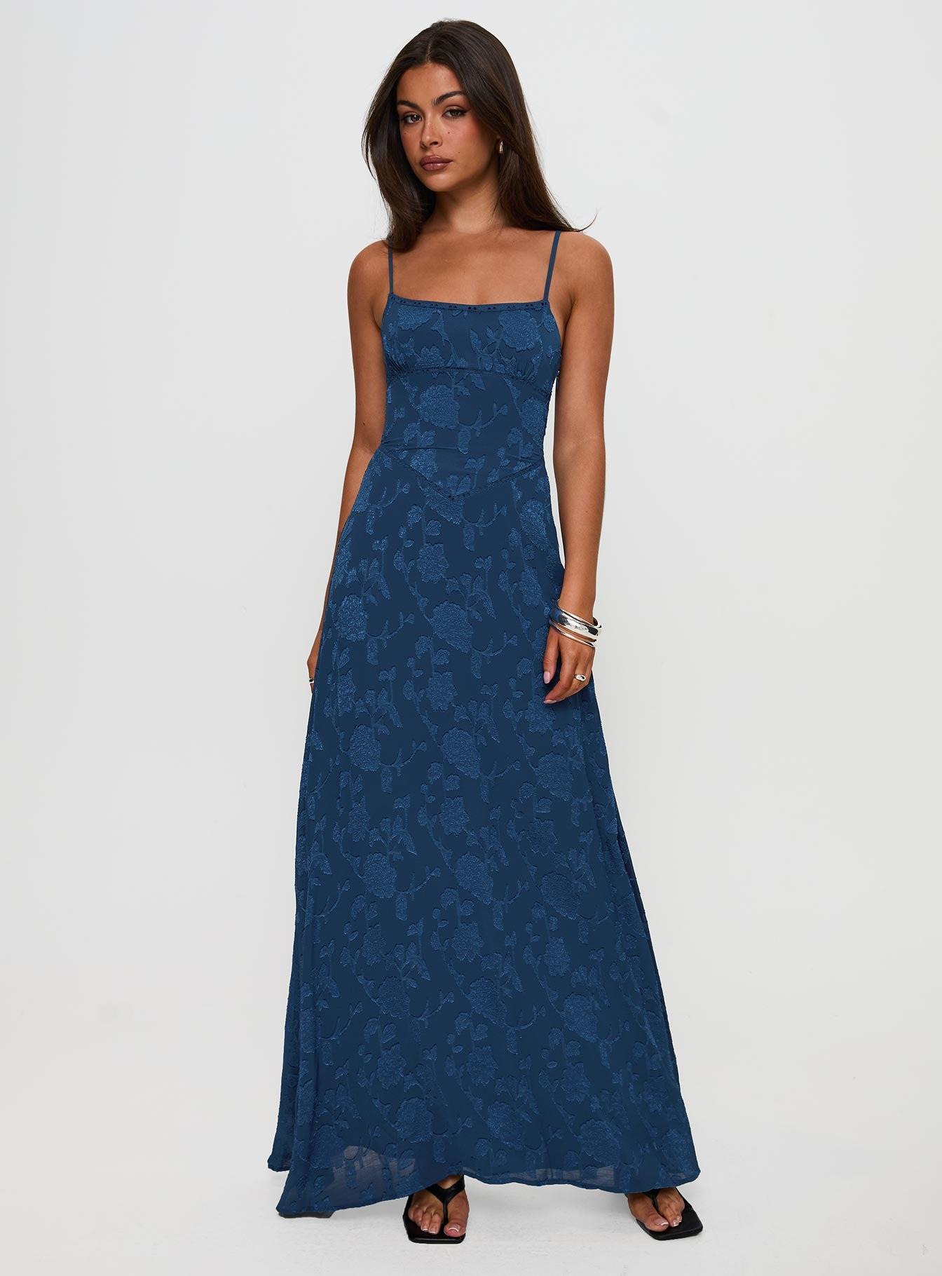 South Of France Maxi Dress Navy Product Image