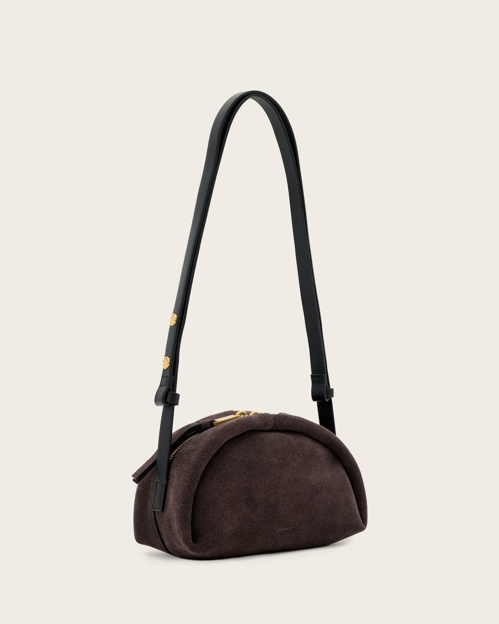 Rosalie Arc Suede Crossbody Bag BURNT UMBER RED | ALLSAINTS US Product Image