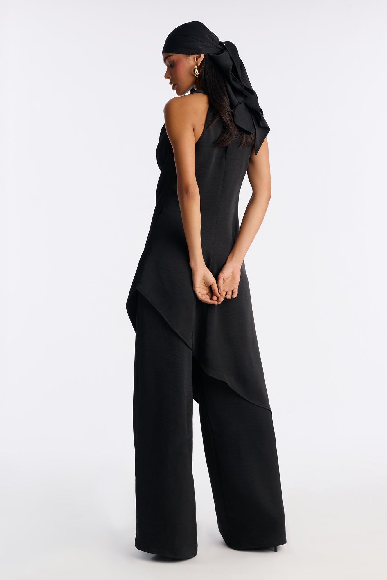 Kalina Cowlneck 2 Piece Jumpsuit Set - Black Female Product Image
