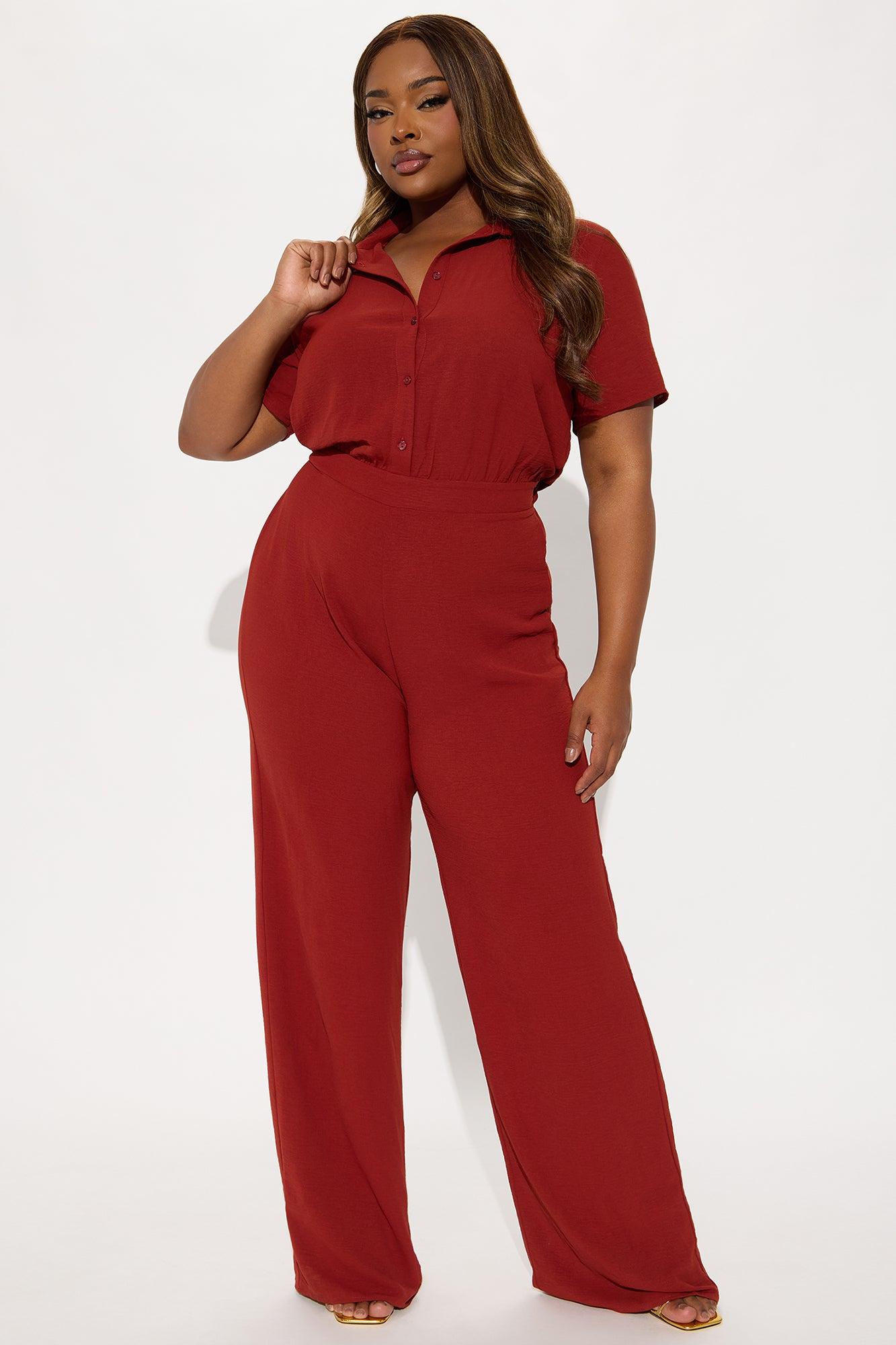 Makenzie Short Sleeve Jumpsuit - Rust Female Product Image