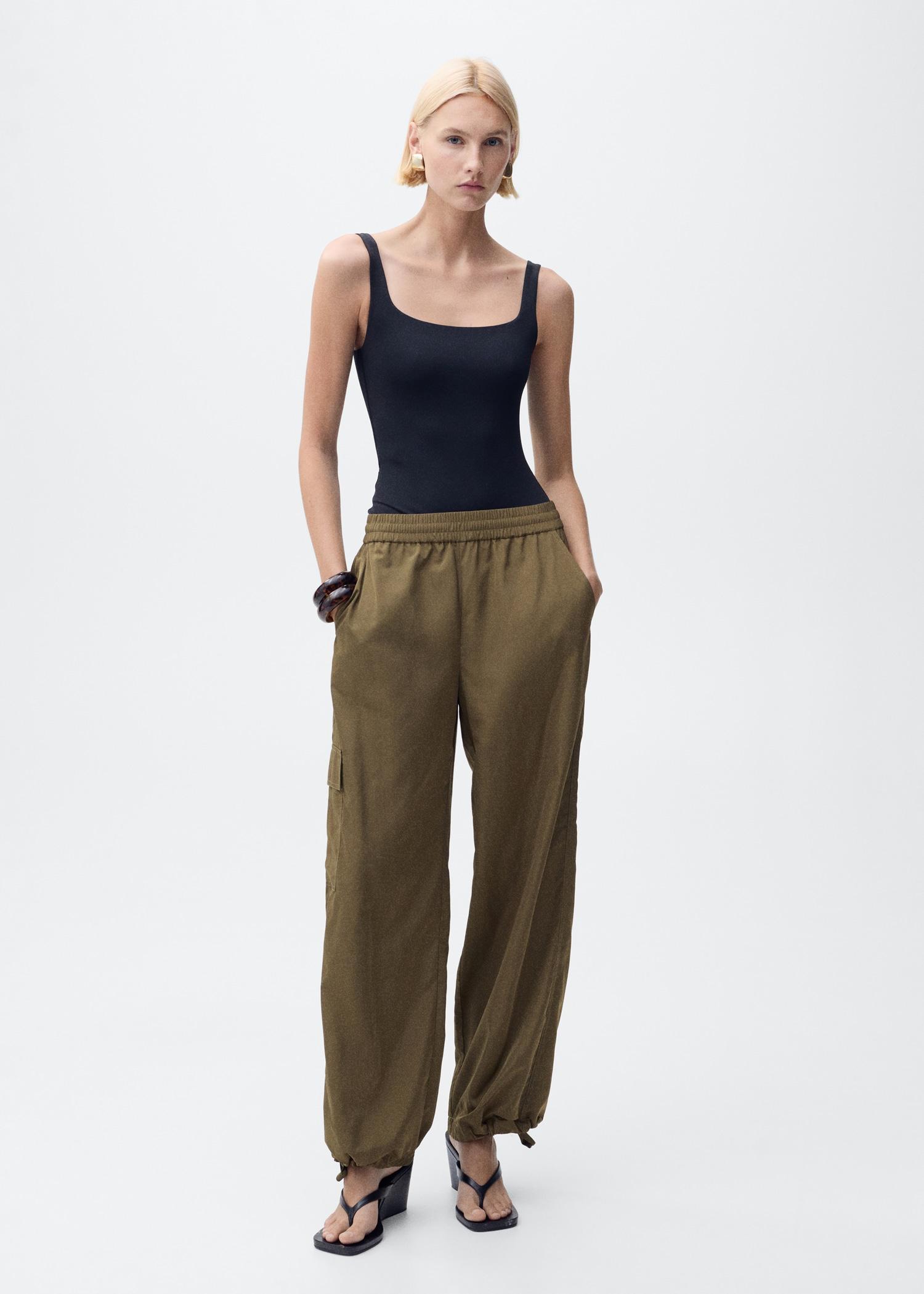 Cargo pants with adjustable hem - Women | MANGO USA Product Image