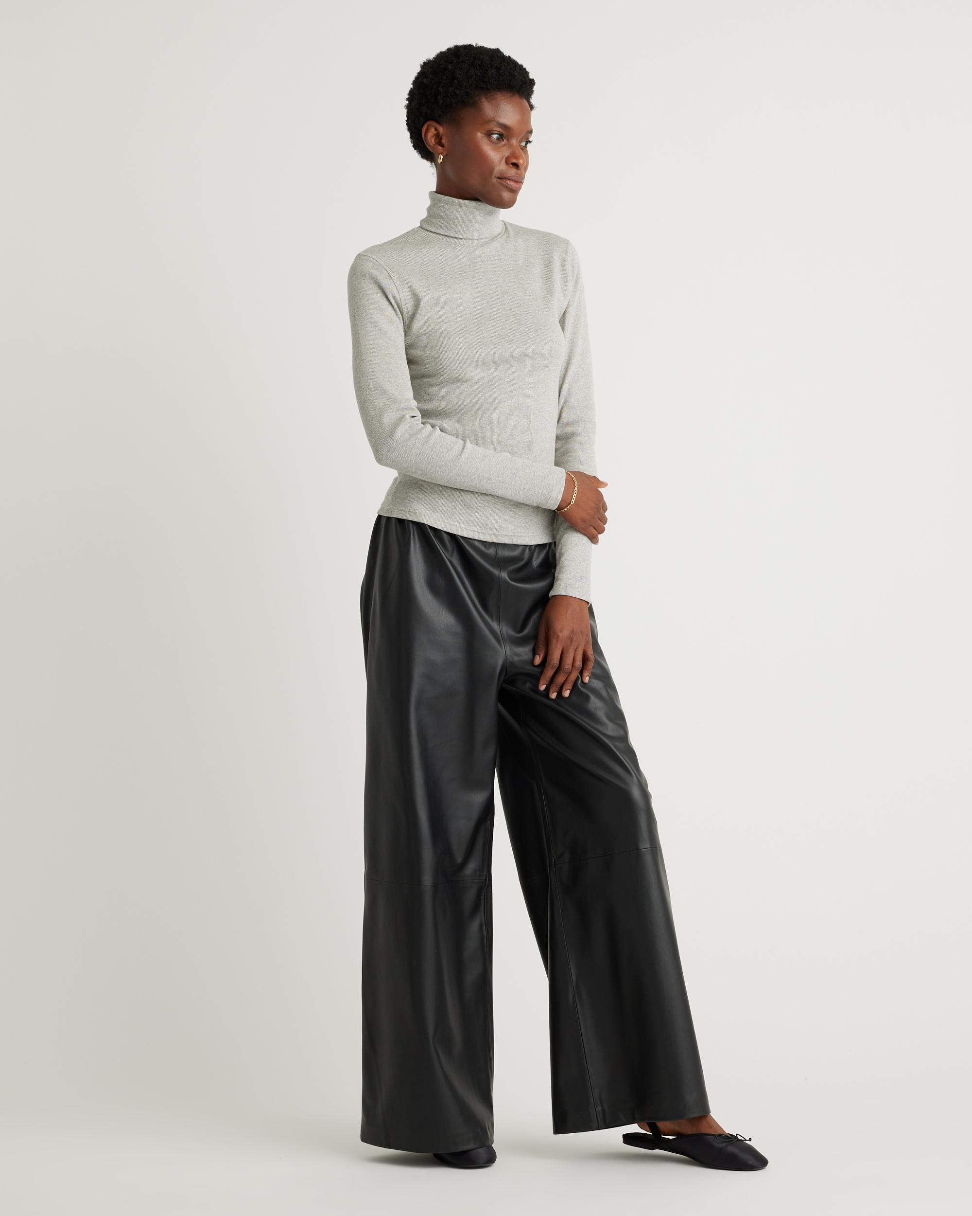 Quince | Women's Micro-Rib Turtleneck Sweater Organic Cotton Product Image