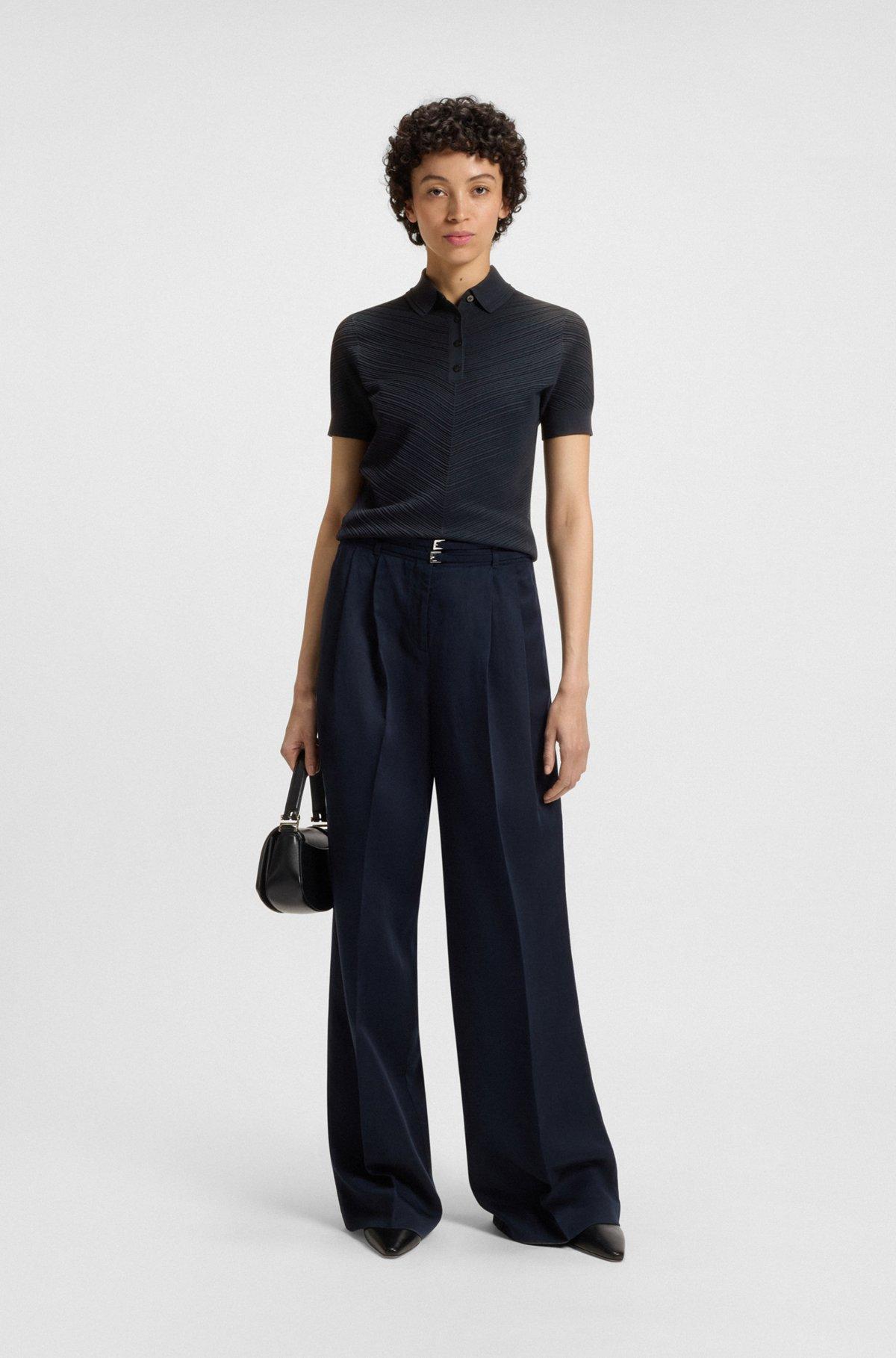 Structured sweater with polo collar Product Image