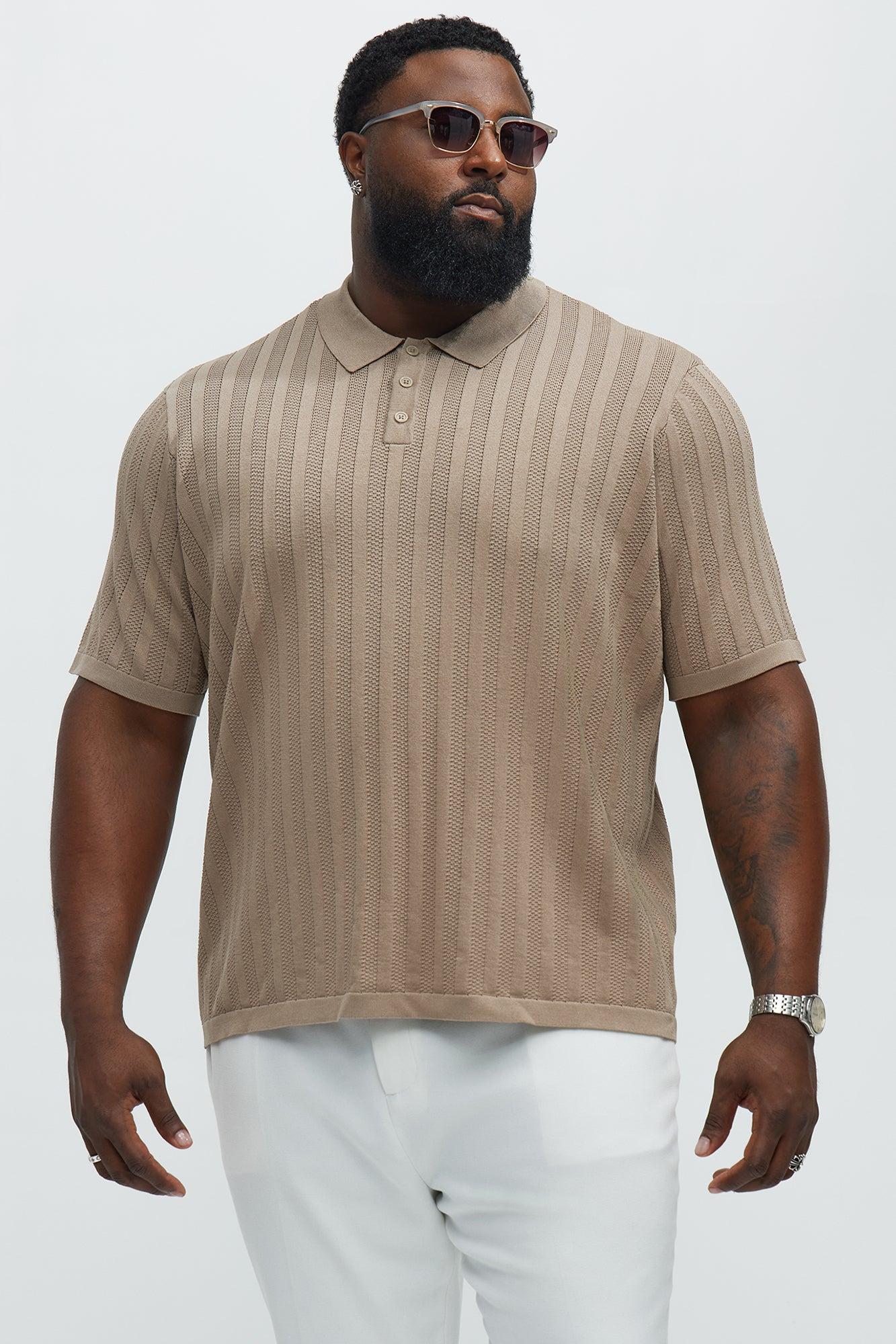 Lorenzo Textured Polo Shirt - Taupe Product Image