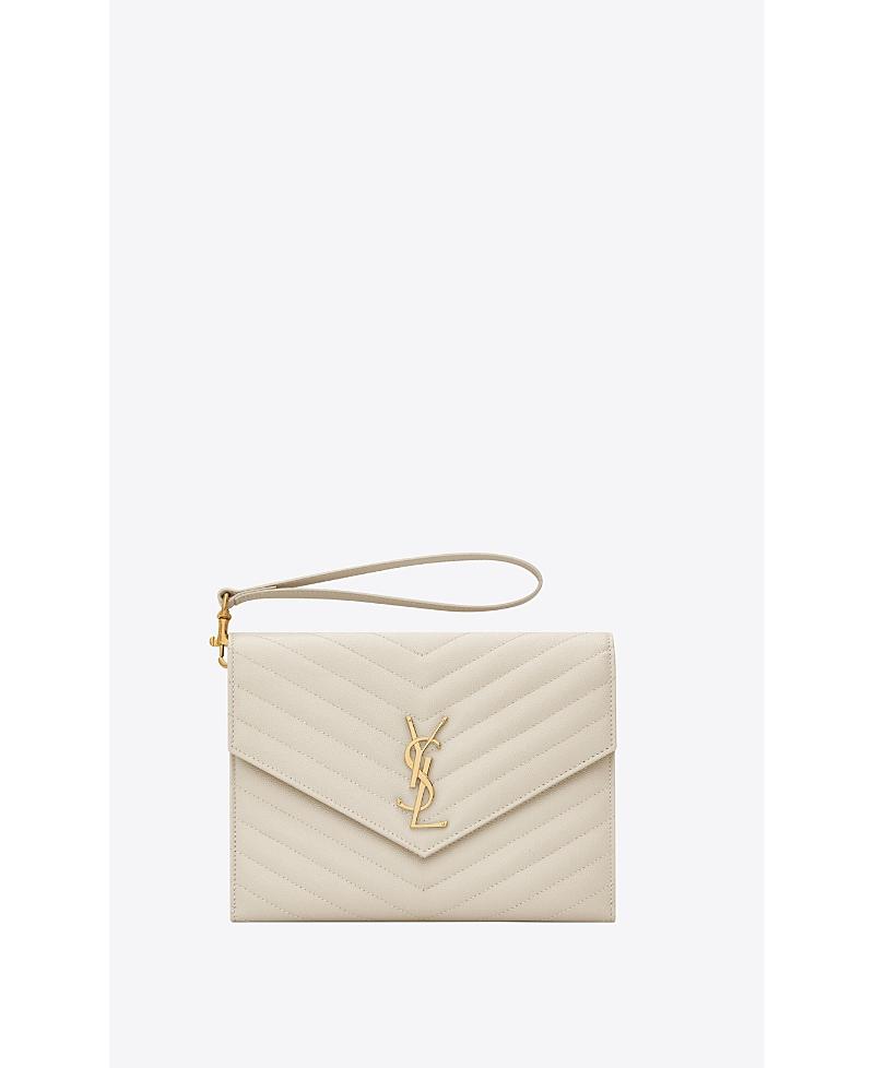 Womens Cassandre Matelasse Flap Pouch in Quilted Grain De Poudre Embossed Leather Product Image