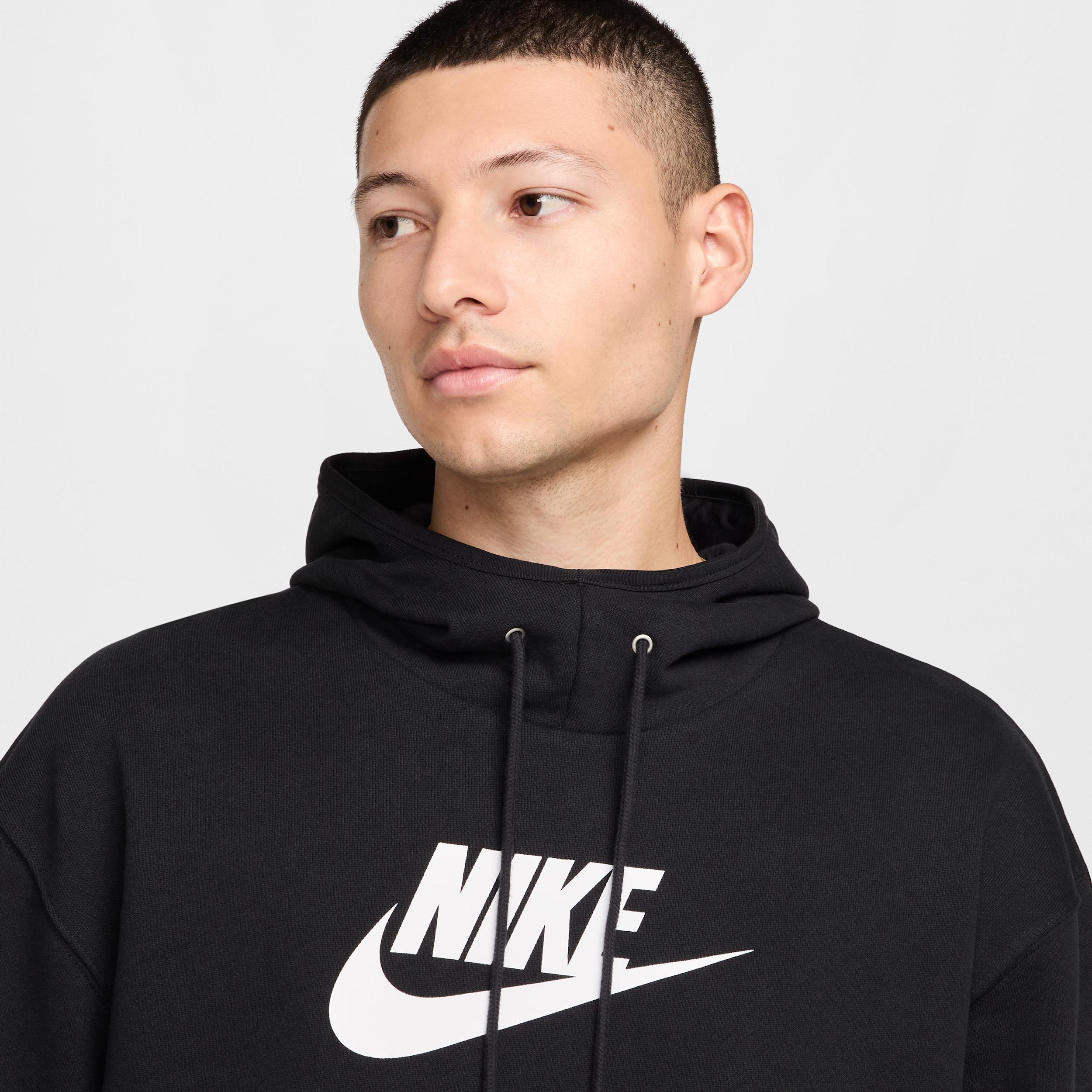 Nike Mens Nike Air Fleece Pullover Hoodie BFT - Mens Black/White/White Product Image