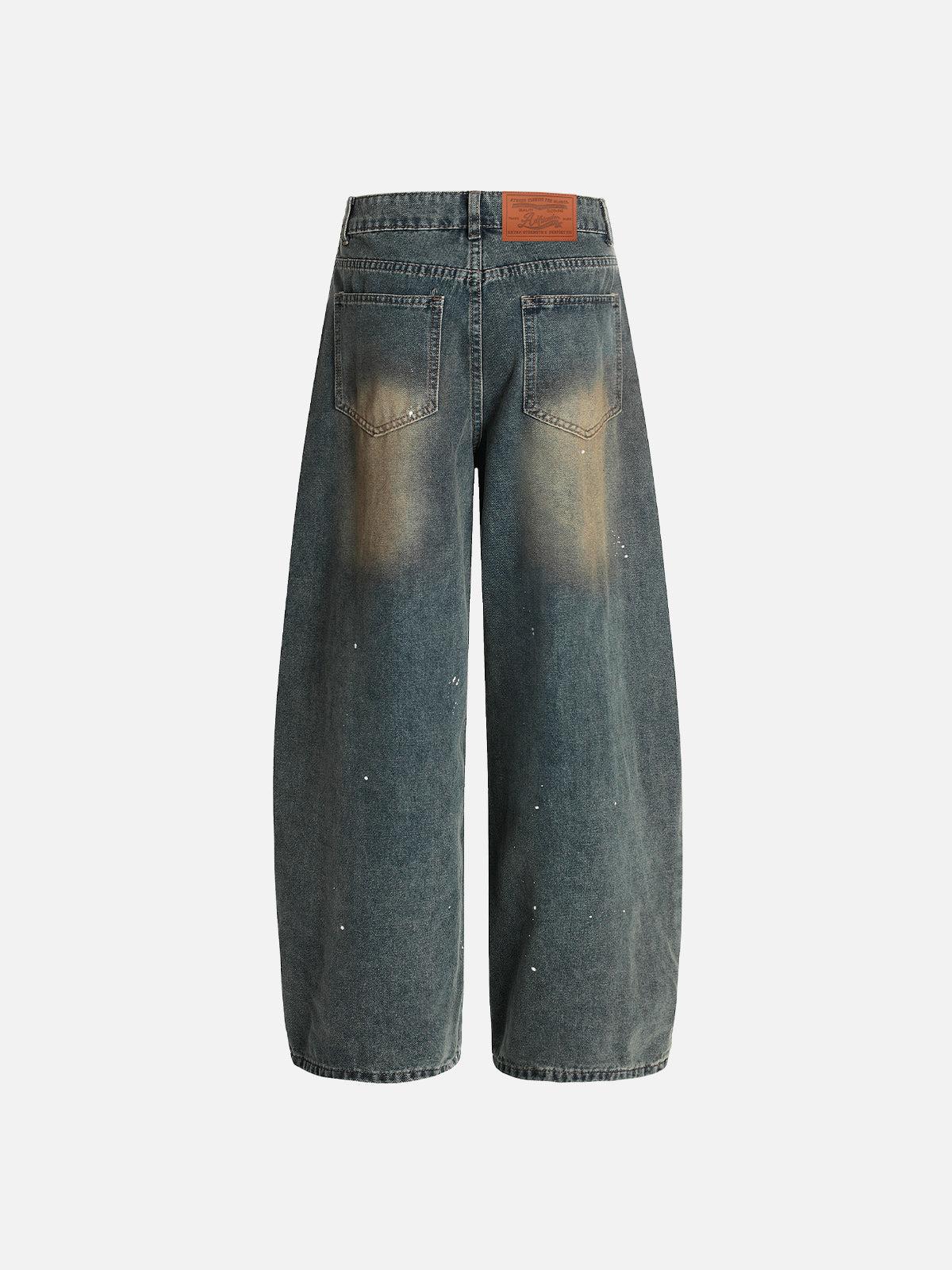 Aelfric Eden Washed Distressed Barrel Jeans Product Image