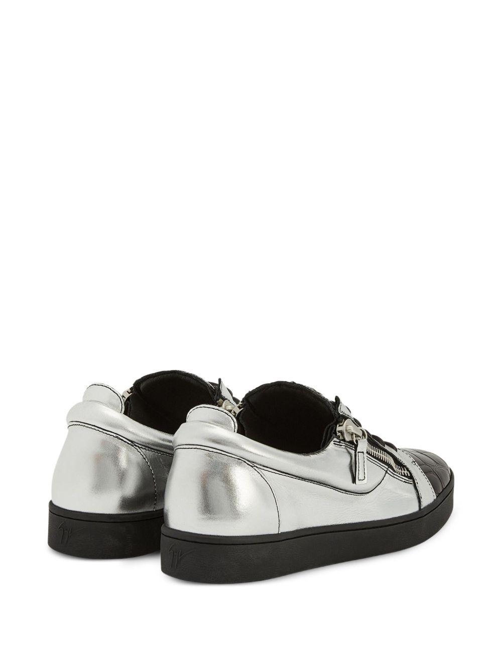 Frankie metallic crocodile-effect sneakers Product Image