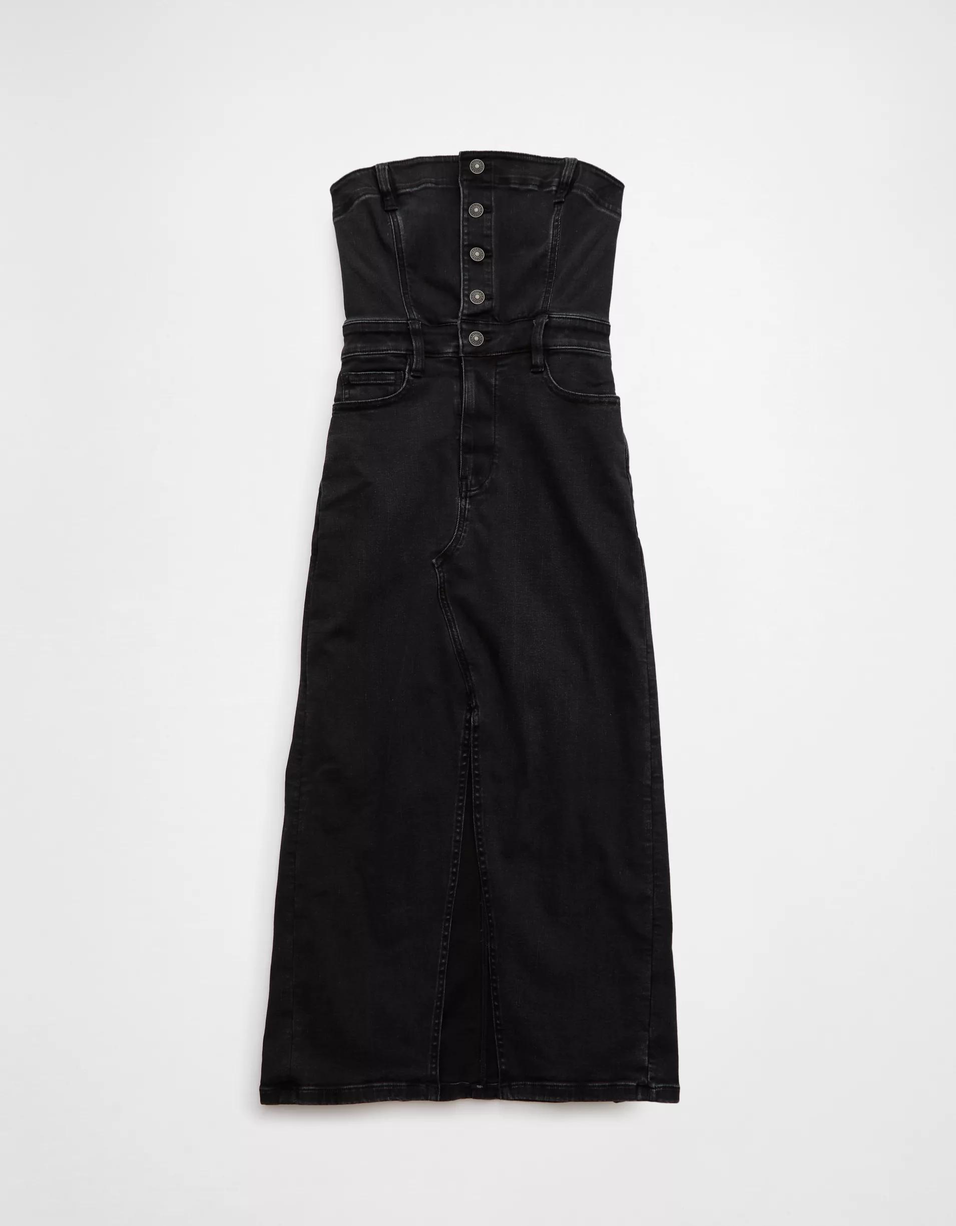 AE Denim Tube Top Midi Dress Product Image