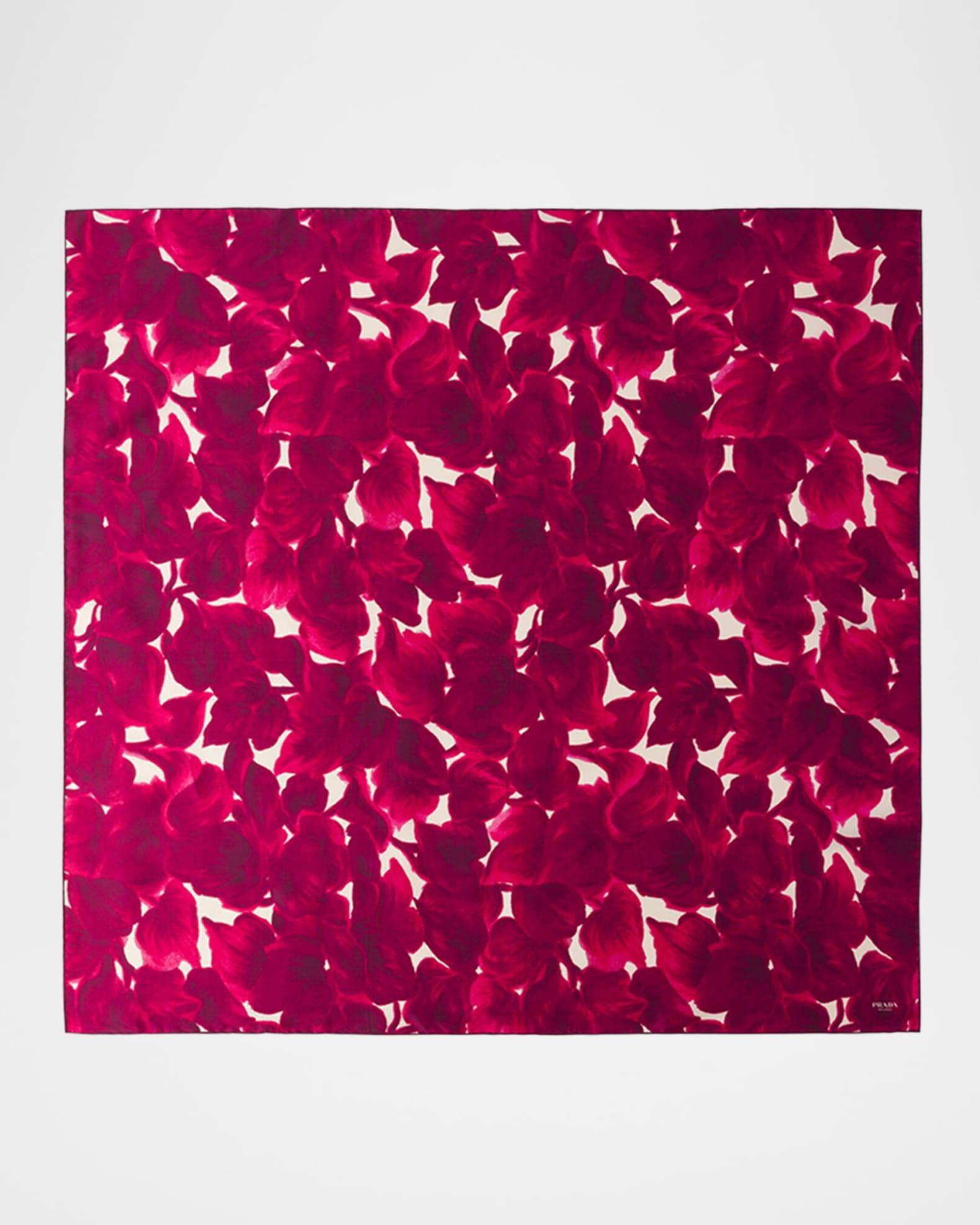 Flowers Print Silk Shantung Scarf Product Image