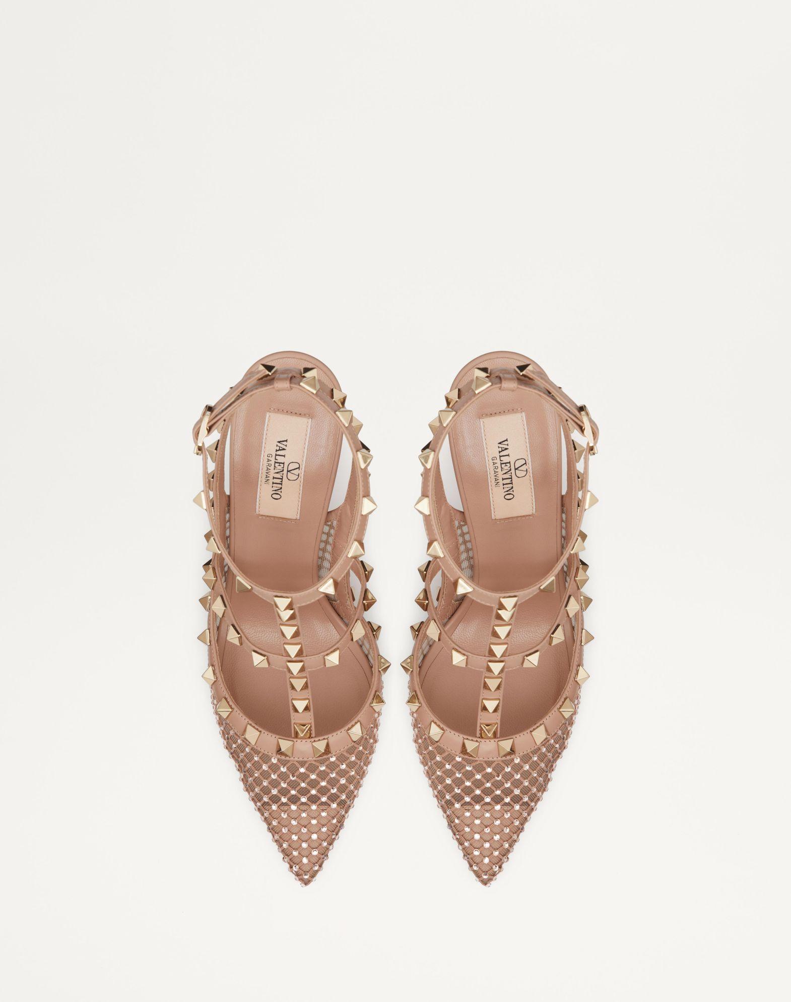 Rockstud Mesh Pump With Crystals And Straps 100Mm Product Image