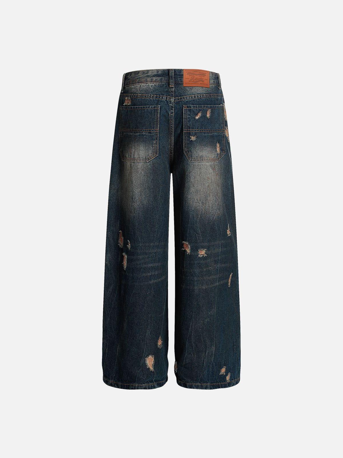 Aelfric Eden Dirt Color Distressed Baggy Jeans Product Image