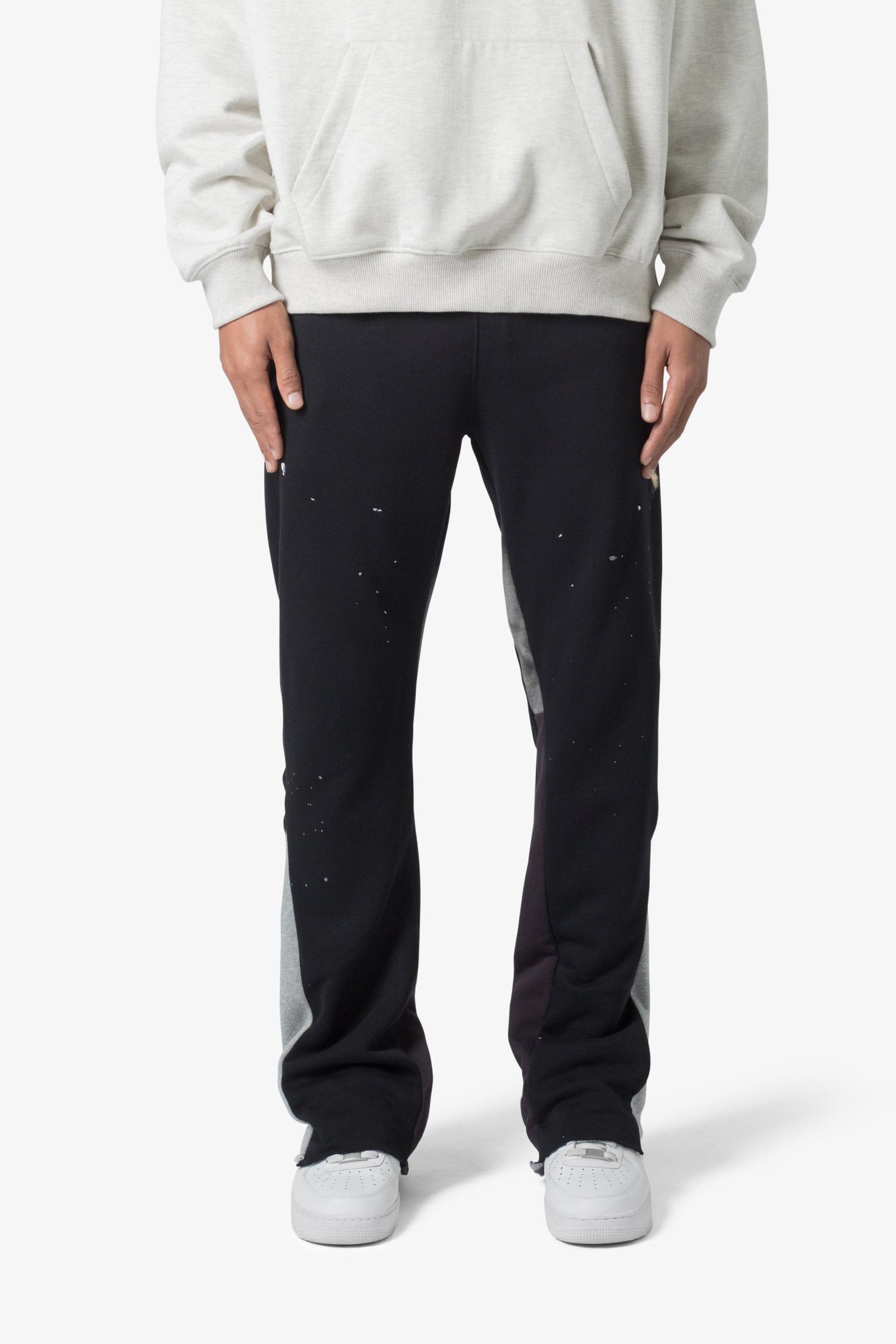 Contrast Bootcut Sweatpants - Black Male Product Image