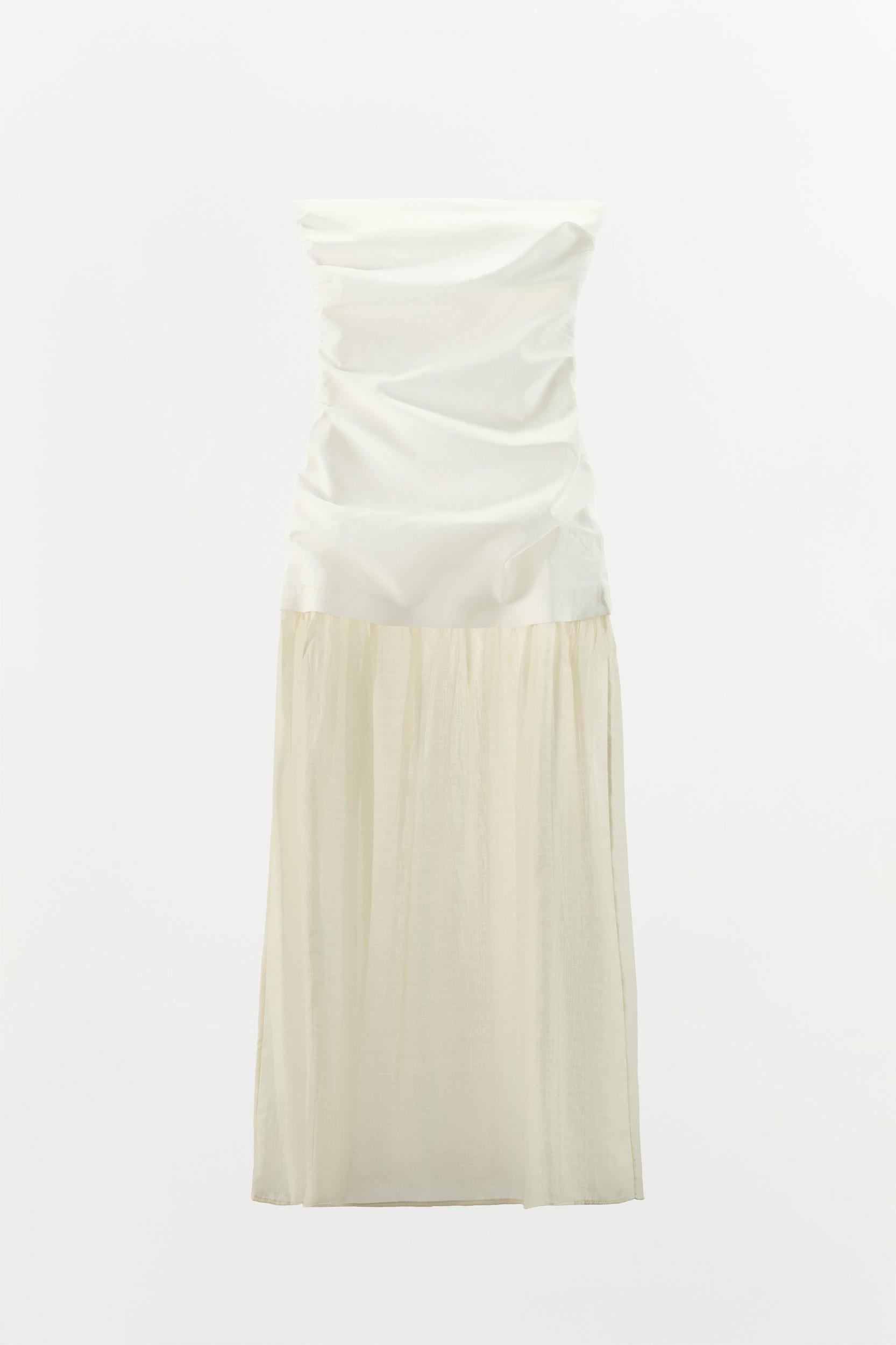 COMBINATION STRAPLESS MIDI DRESS Product Image