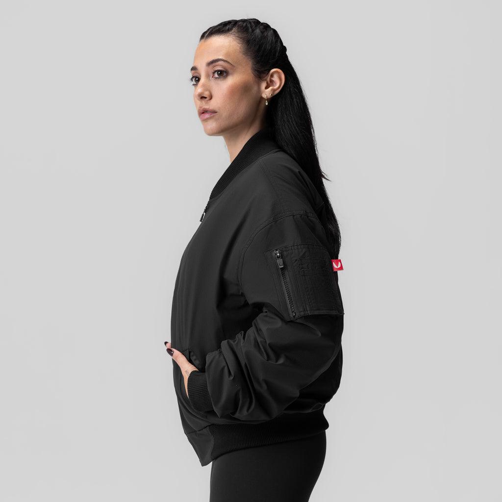1004. Women's Sherpa-Lined Insulated Bomber Jacket - Black Female Product Image