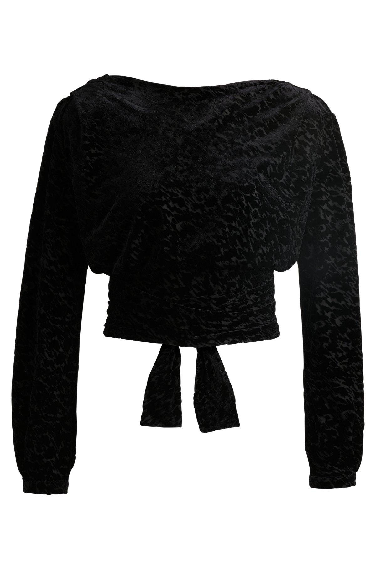 Wrap top in devoré burnout jersey Product Image