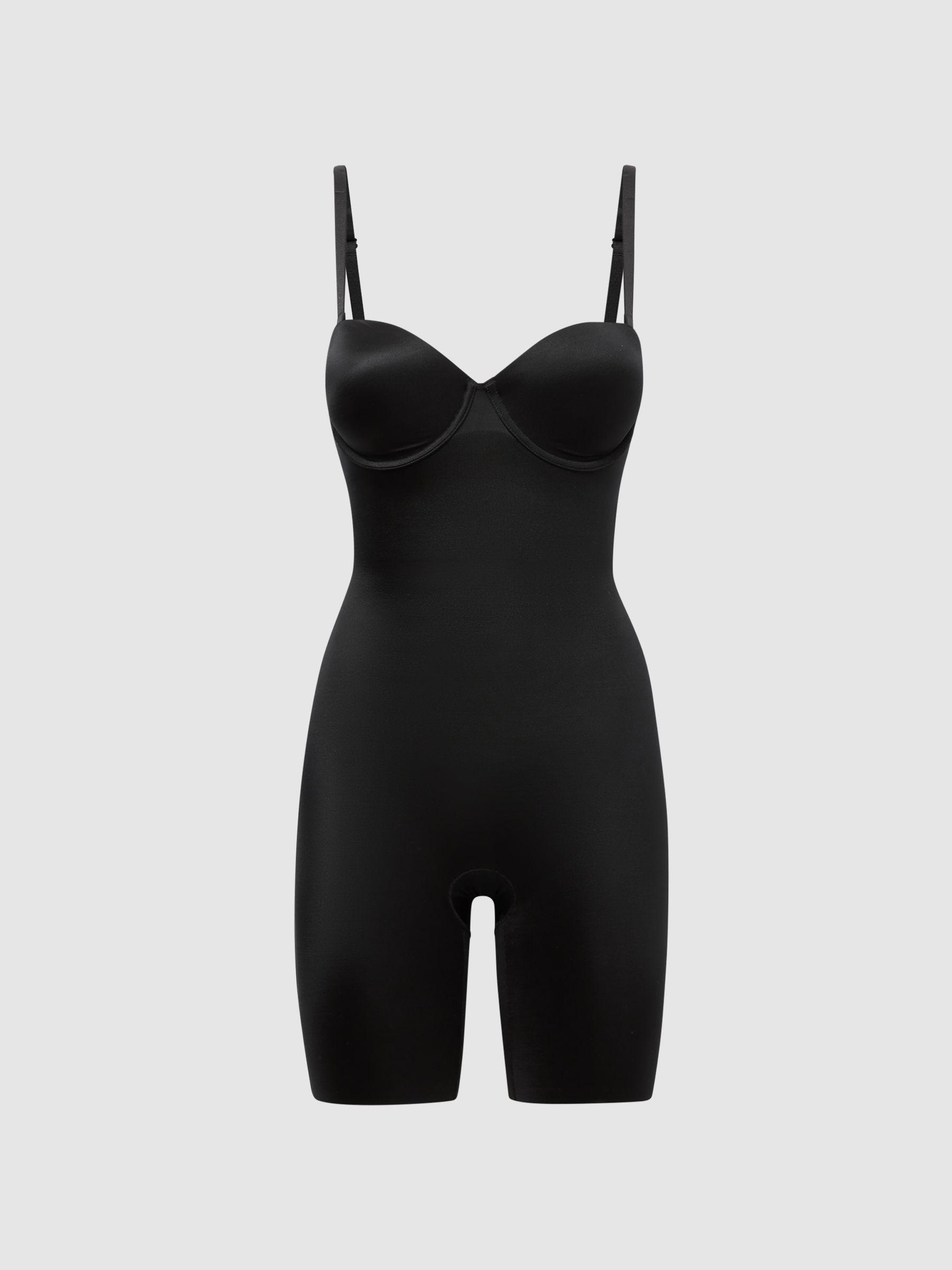 Spanx Shapewear Firming Strapless Mid-Thigh Bodysuit with Cups in Black Product Image