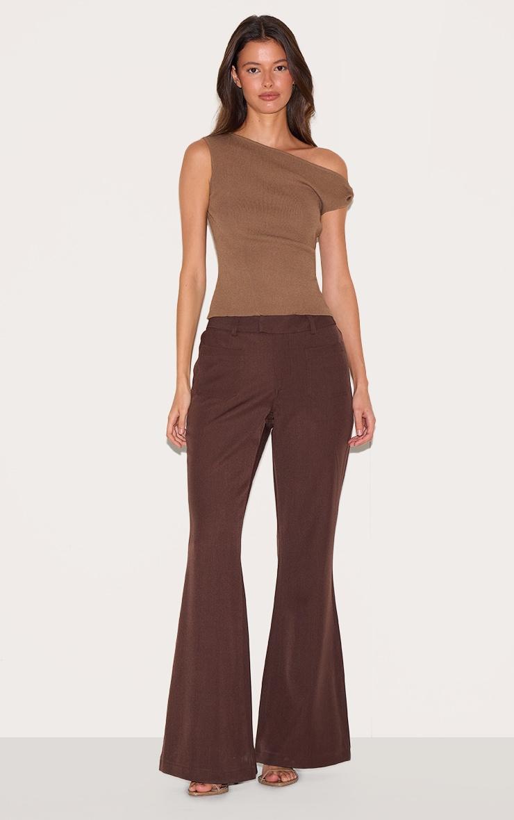 Mocha Fine Knit Twist Neck Vest Top Product Image