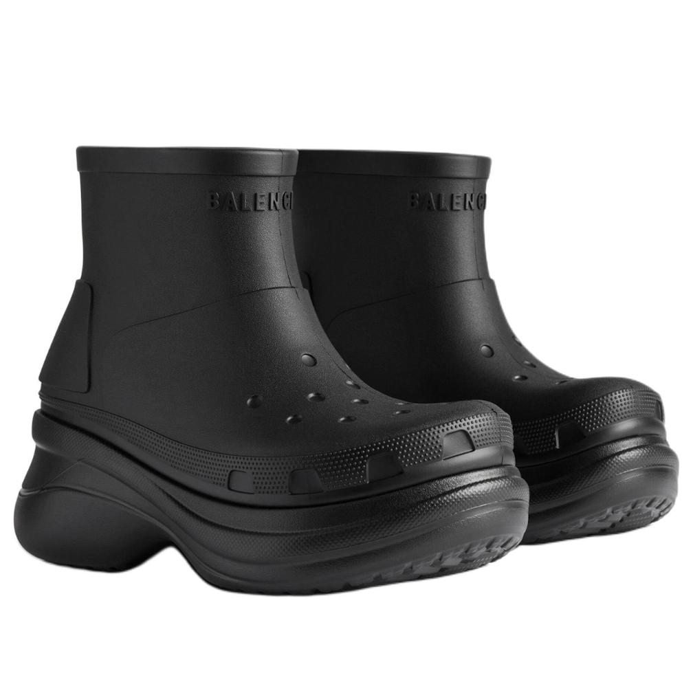 BALENCIAGA Black Crocs Edition Rubber Boots In 1000 Product Image
