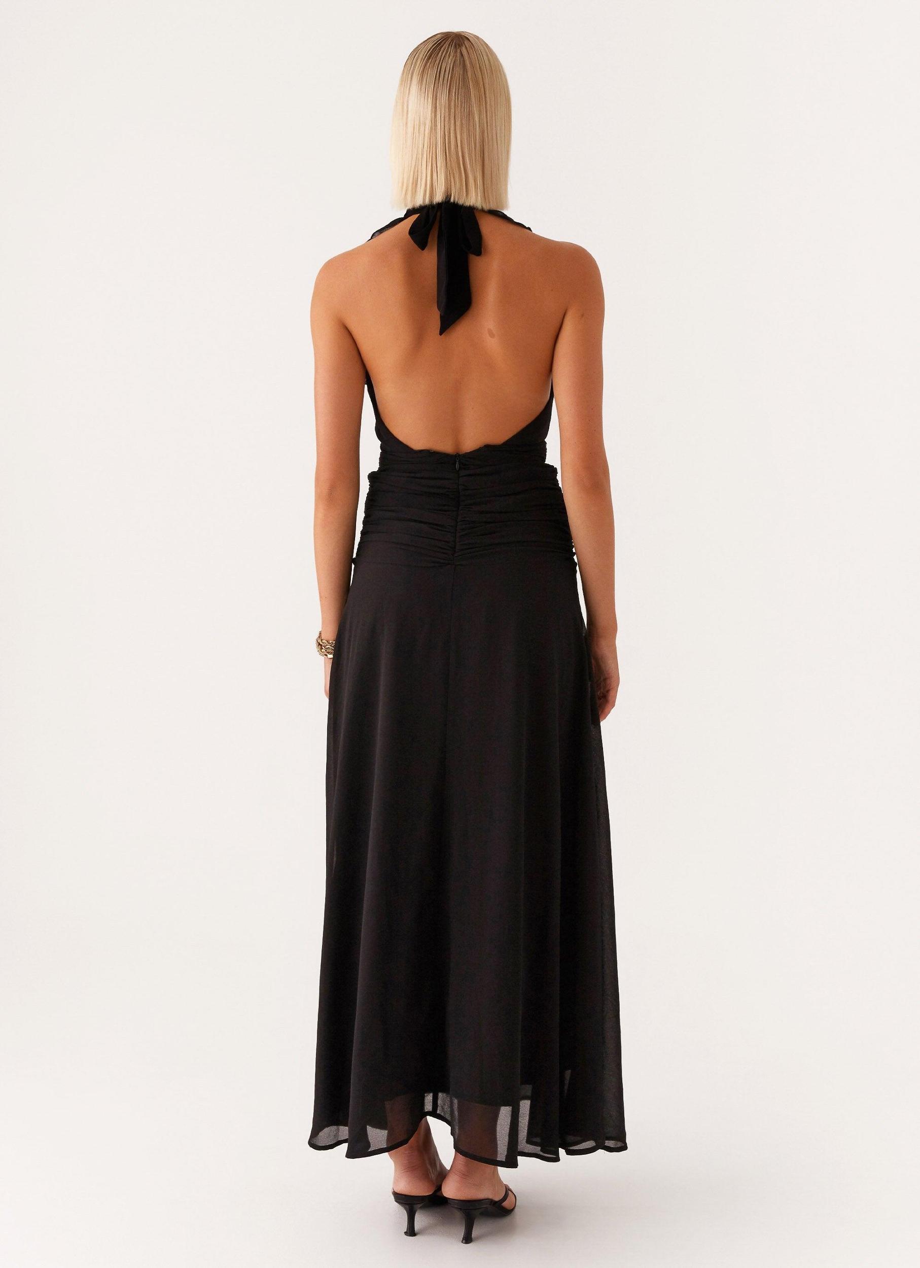 What You Need Frill Maxi Dress - Black Product Image