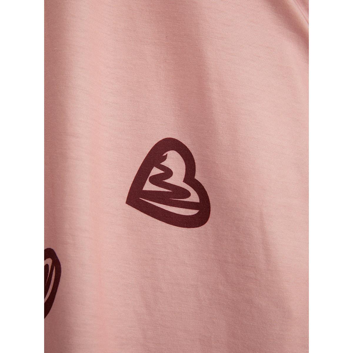 Plus Size Heart Print Pocket Spaghetti Strap Sleep Dress Women Rouge Casual Heart Print Spaghetti Strap Pocket Loungewear BloomChic 12/L Product Image